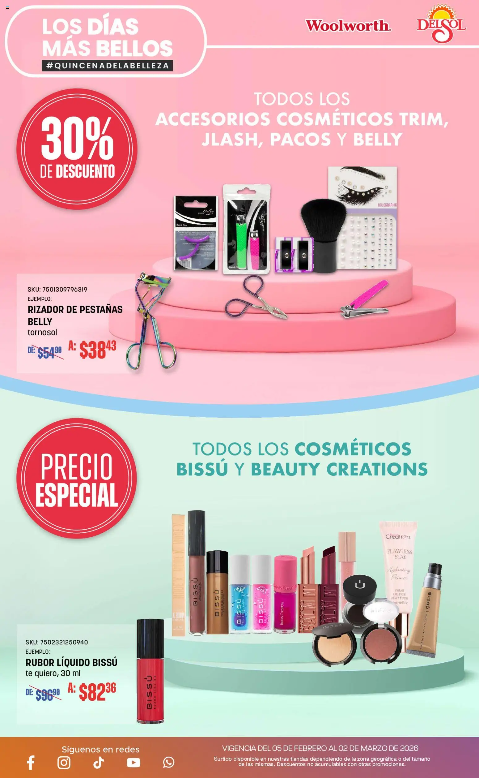 Vista previa las ofertas de la tienda Del Sol y Woolworth - Catálogo desde el 05/02/2026 - Té, Maquillaje, Rubor, Rizador
