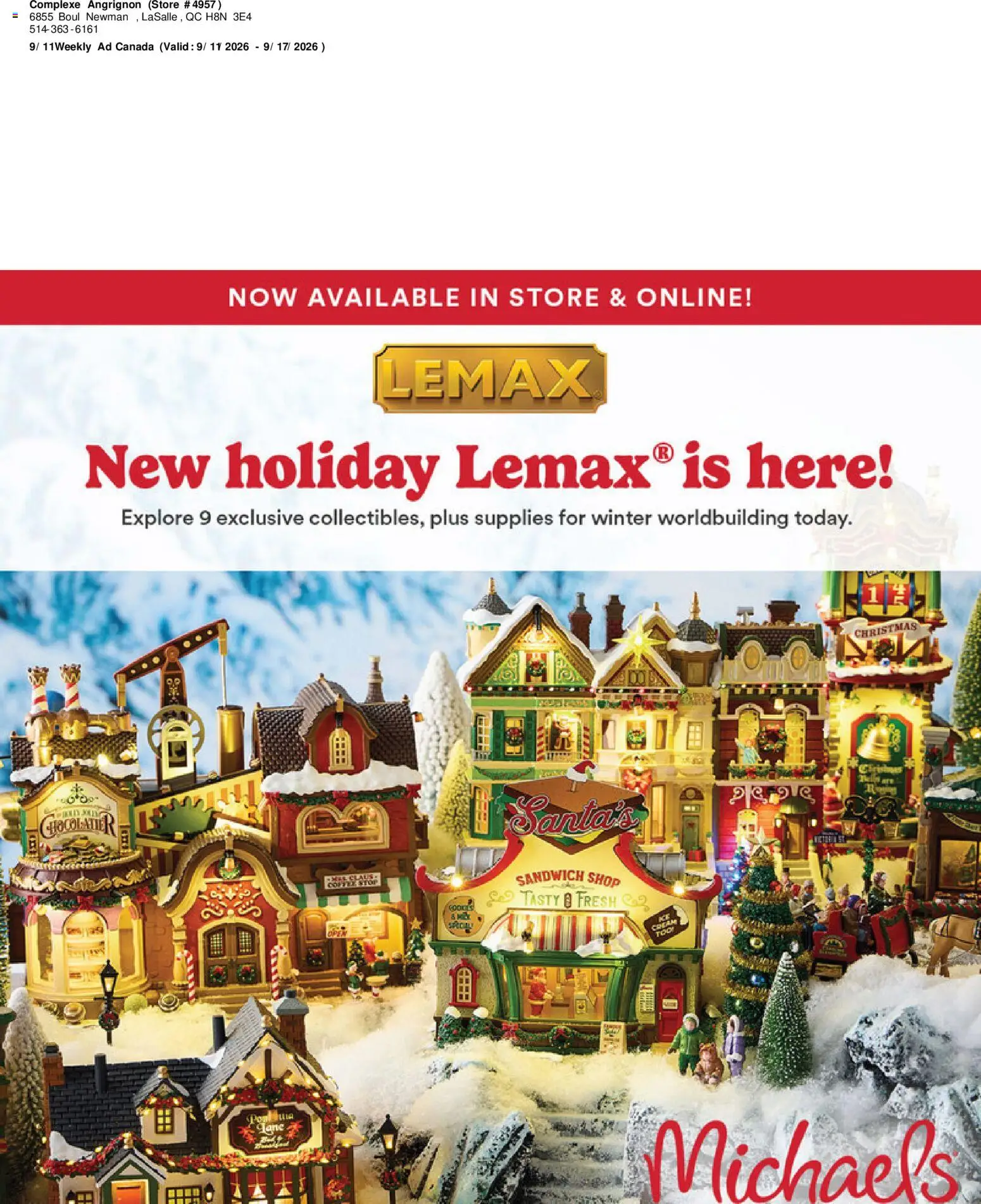 Preview of leaflet Michaels weekly flyer / circulaire from shop Michaels is valid from Sep 11, 2026