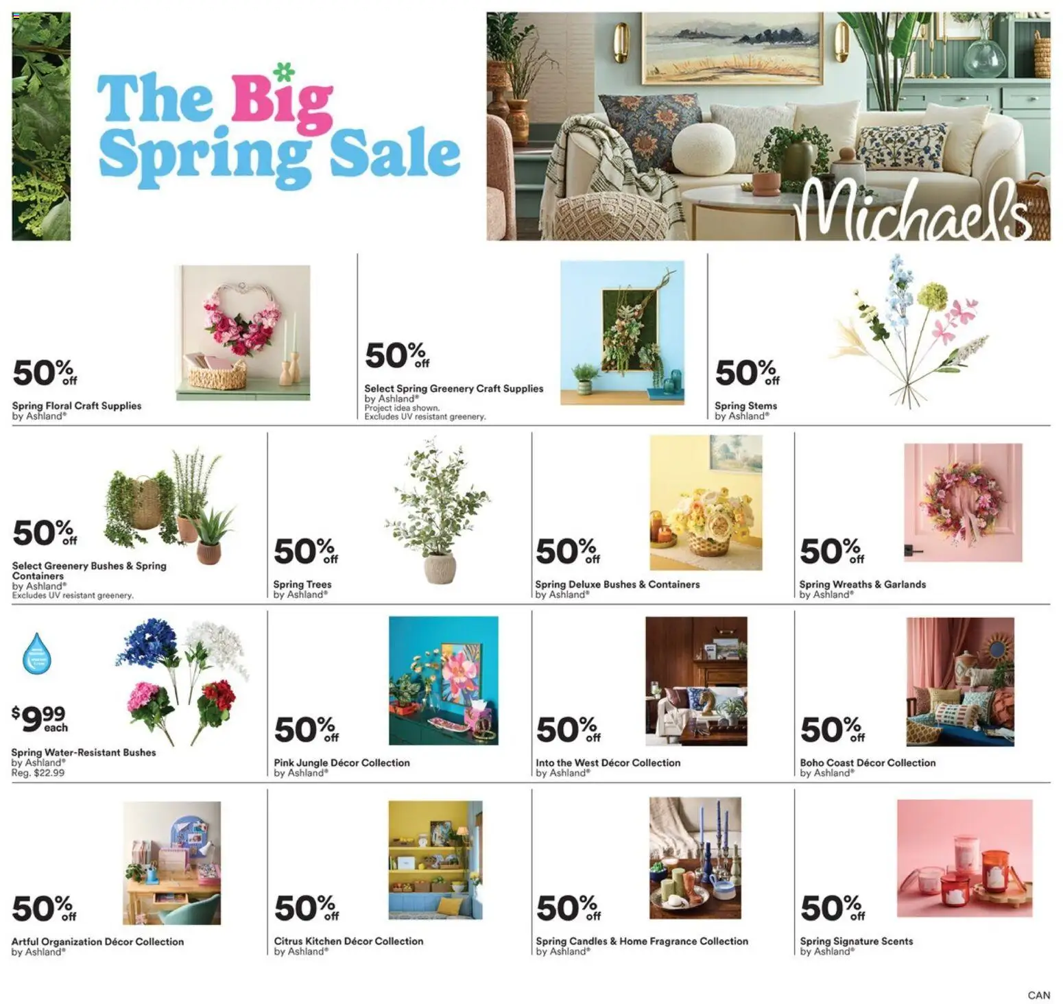 Preview of leaflet Michaels weekly flyer / circulaire from shop Michaels is valid from Mar 06, 2026 - Candles, Fragrance, Wreaths, Citrus