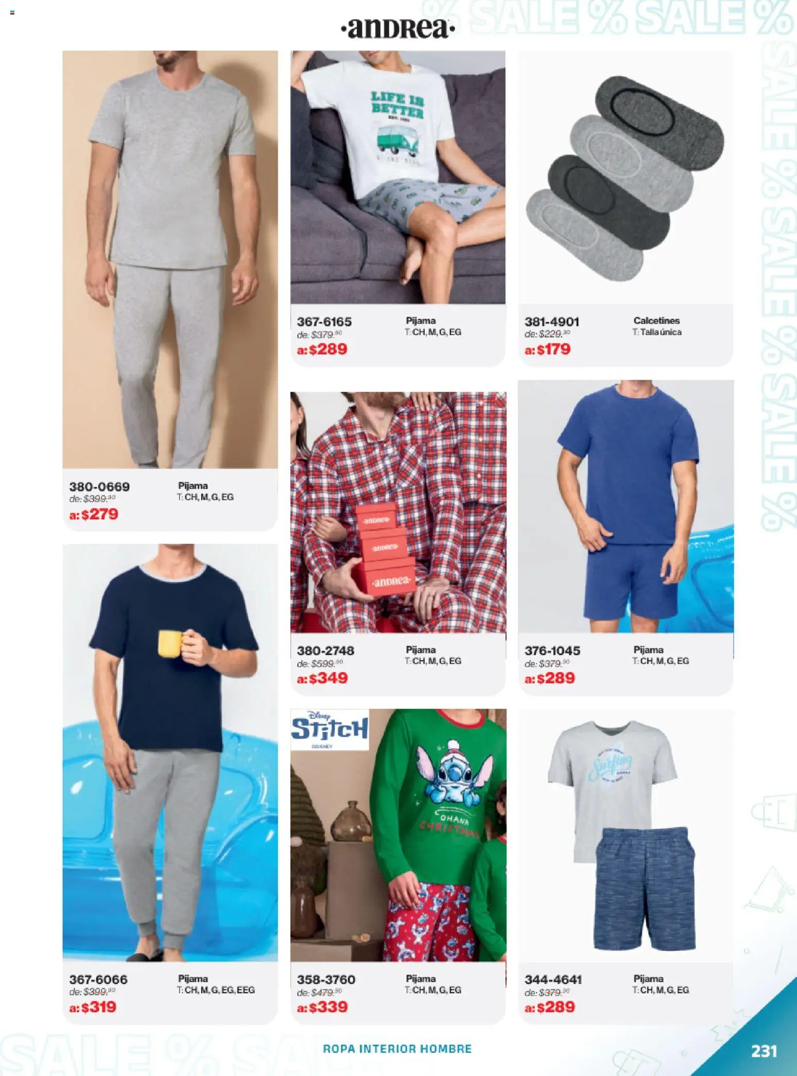 Vista previa las ofertas de la tienda Andrea - Catálogo Outlet desde el 21/12/2025 - Ropa, Pijama, Calcetines, Ropa interior