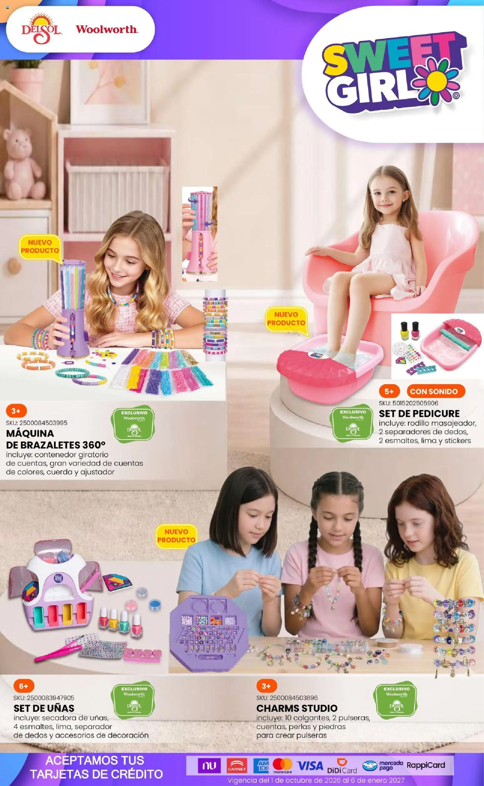 Vista previa las ofertas de la tienda Del Sol y Woolworth - Del Sol y Woolworth catálogo El Castillo del Juguete desde el 01/10/2026 - Lima, Decoración, Secadora, Contenedor, Cuerda, Rodillo, Separador de dedos