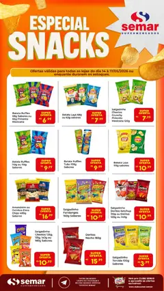 Pré-Visualização do folheto "Semar Supermercado ofertas Snacks" da loja Semar Supermercado válido a partir de 14/05/2026