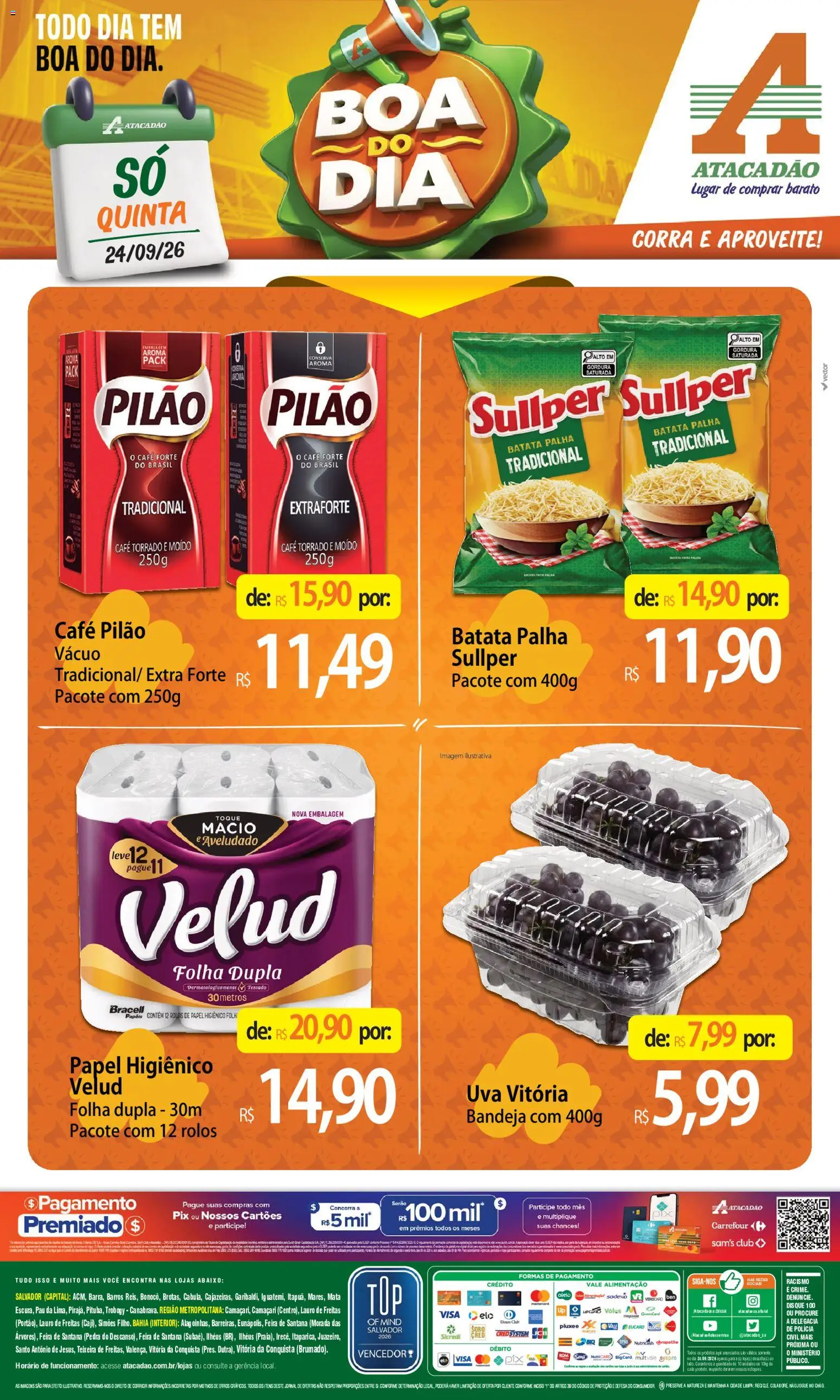 Pré-Visualização do folheto "Atacadão ofertas - BA" da loja Atacadão válido a partir de 24/09/2026