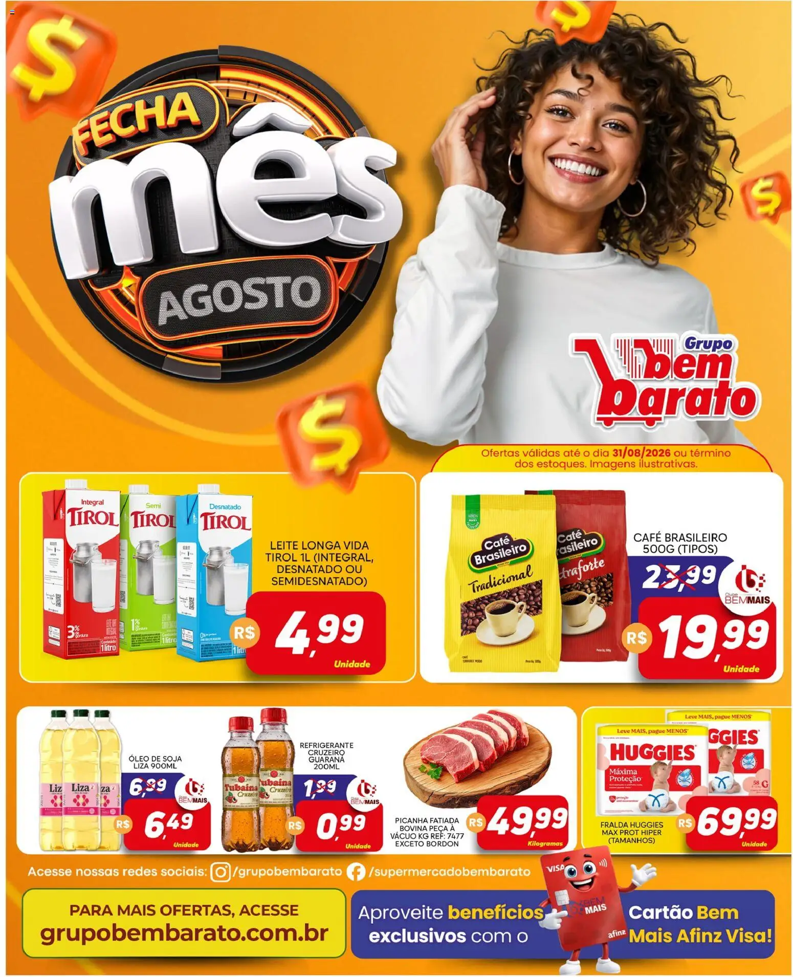 Pré-Visualização do folheto "Supermercado Bem Barato - Ofertas da semana" da loja Supermercado Bem Barato válido a partir de 25/08/2026