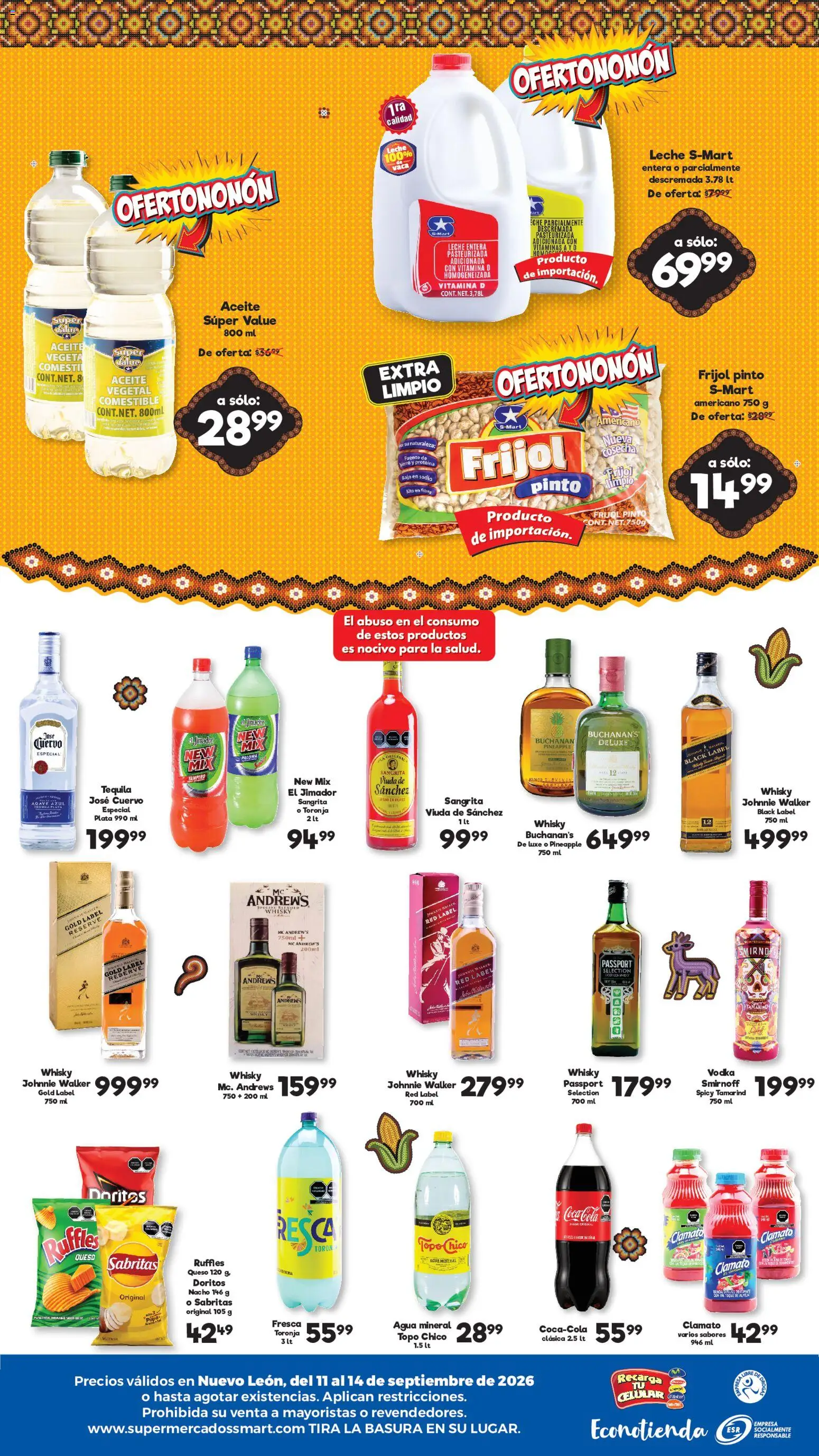 Vista previa las ofertas de la tienda S-Mart - S-Mart folleto Ofertas de feria Monterrey desde el 11/09/2026 