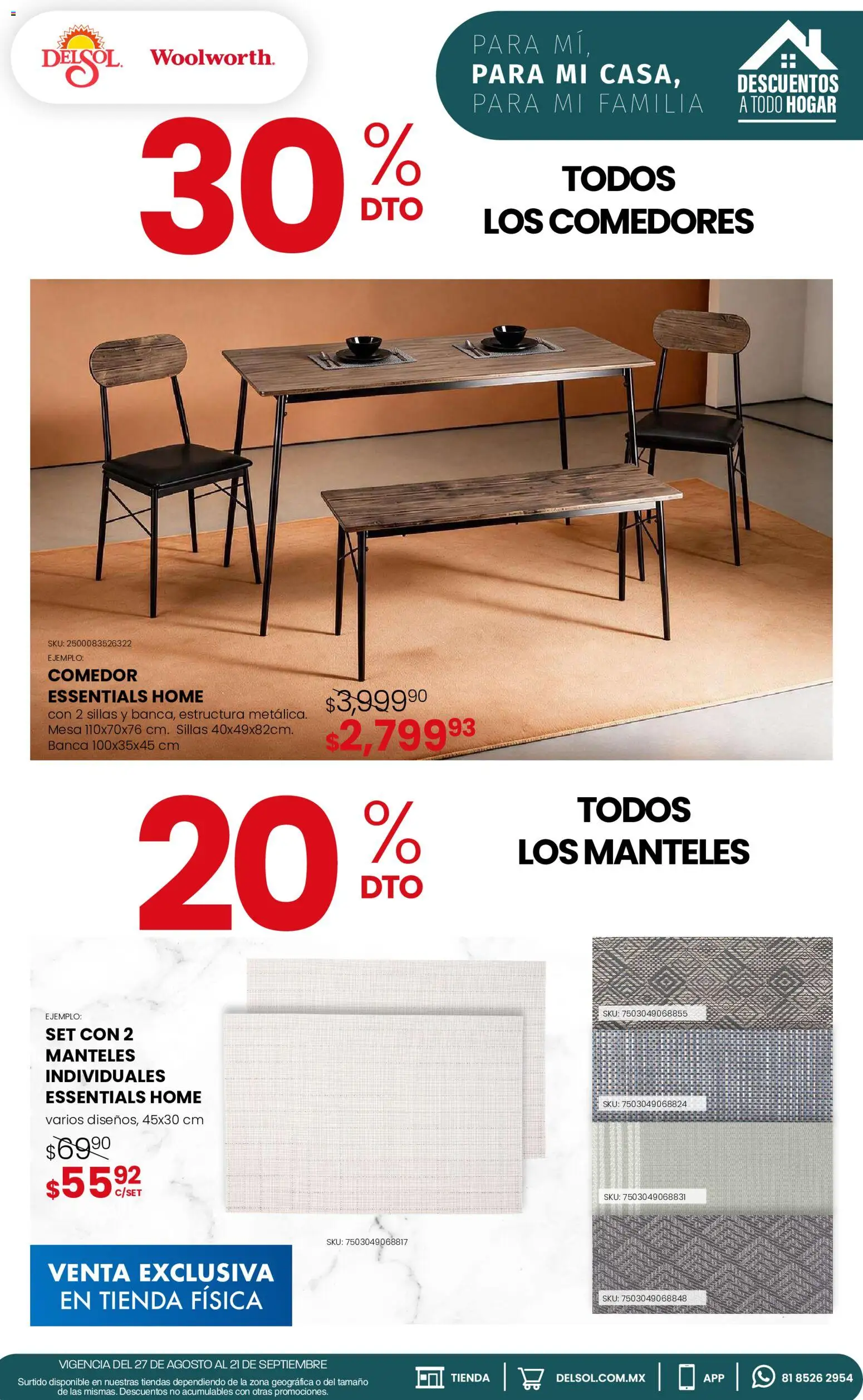 Vista previa las ofertas de la tienda Del Sol y Woolworth - Del Sol y Woolworth catálogo desde el 27/08/2026 