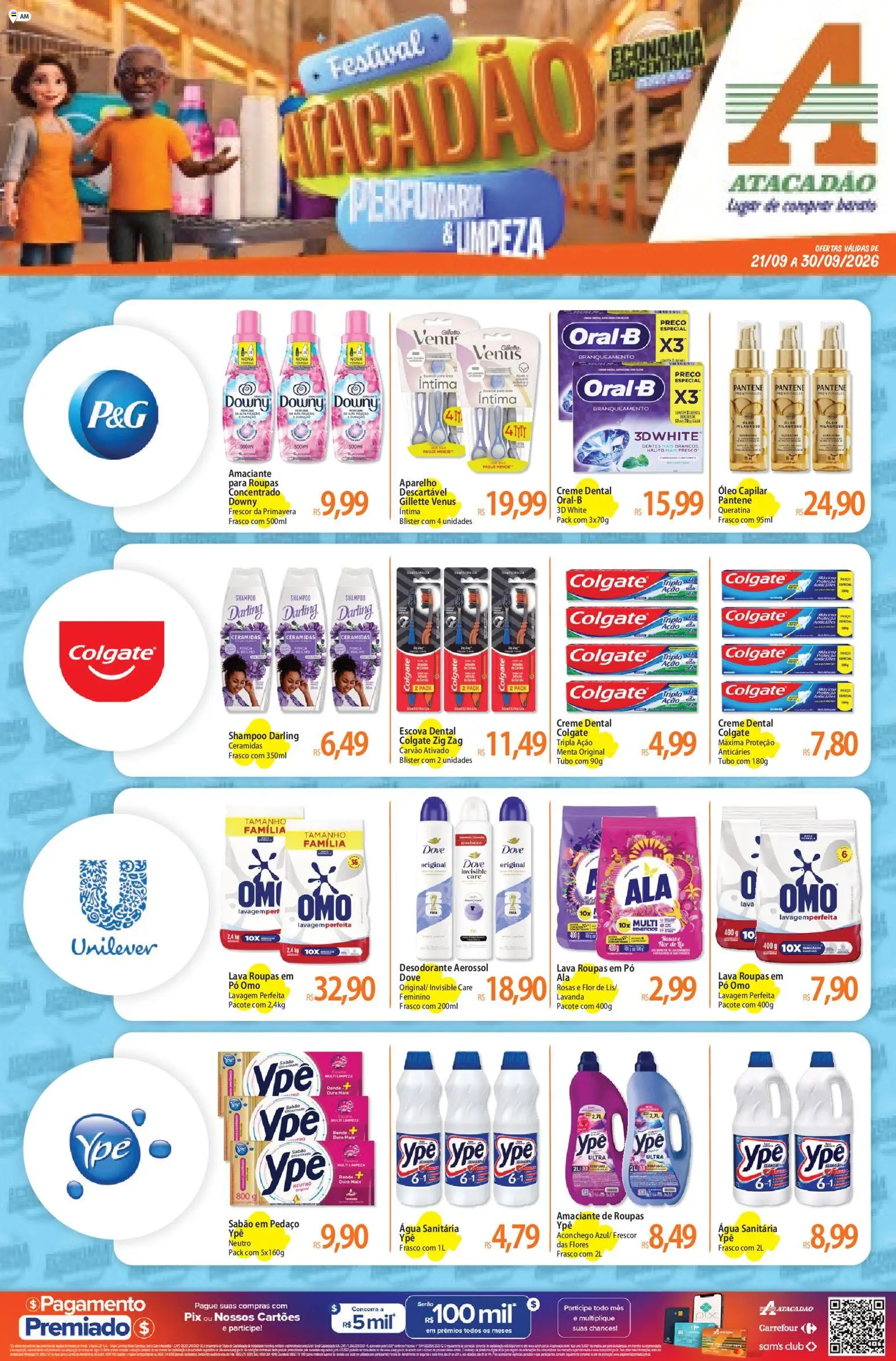 Pré-Visualização do folheto "Atacadão ofertas - AM" da loja Atacadão válido a partir de 21/09/2026 - Flores, Água, Roupas, Desodorante, Creme, Amaciante, Pó, Óleo capilar
