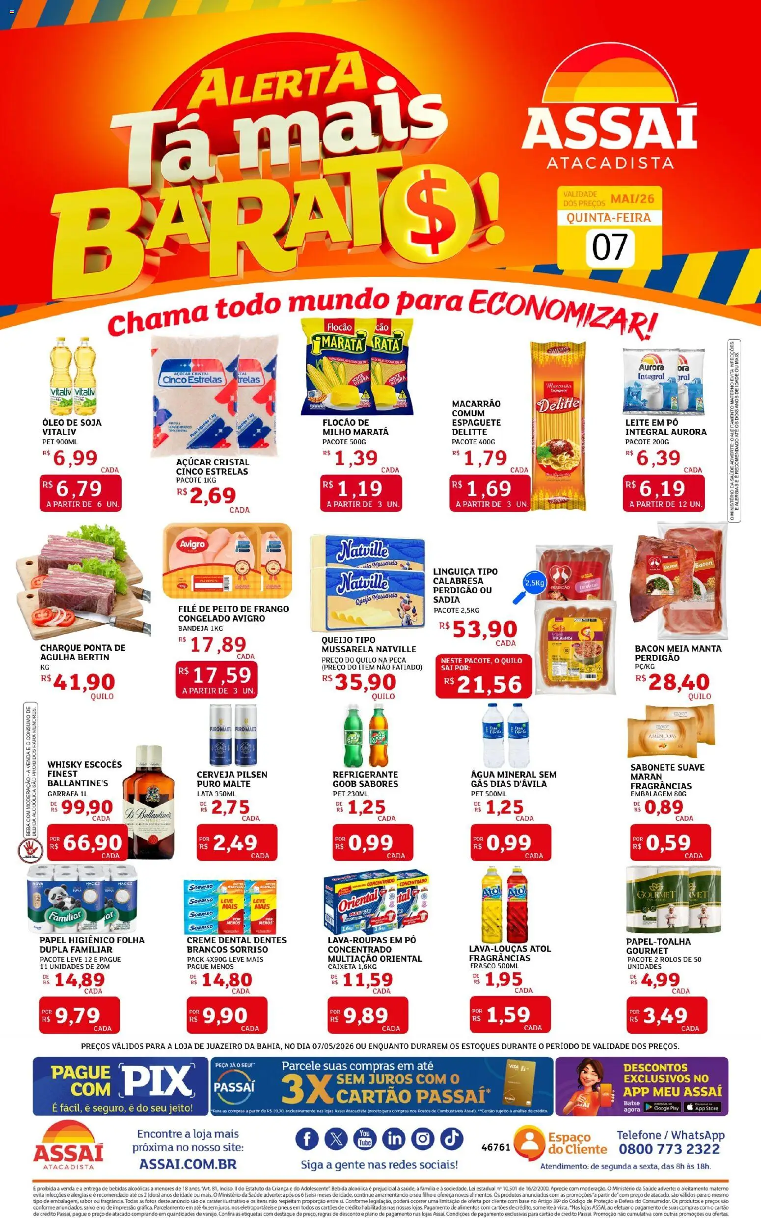 Pré-Visualização do folheto "Assaí Atacadista ofertas - BA" da loja Assaí Atacadista válido a partir de 07/05/2026