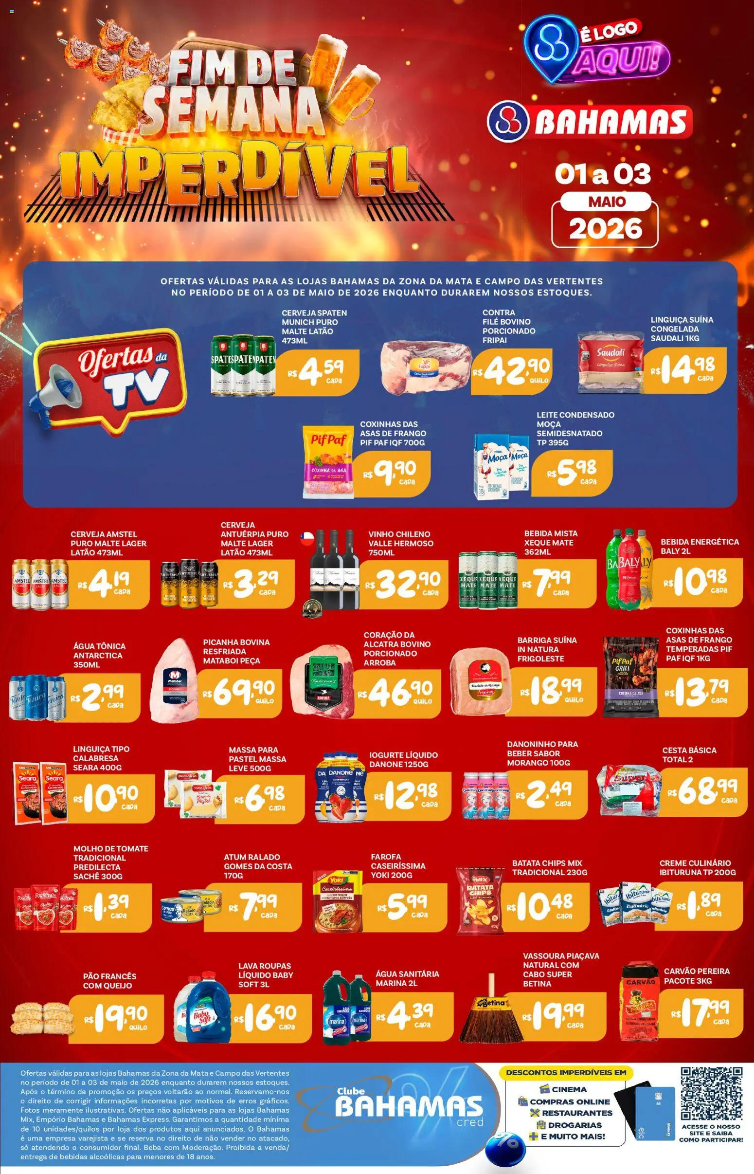 Pré-Visualização do folheto "Bahamas Supermercados ofertas Fim de Semana Imperdível" da loja Bahamas Supermercados válido a partir de 01/05/2026