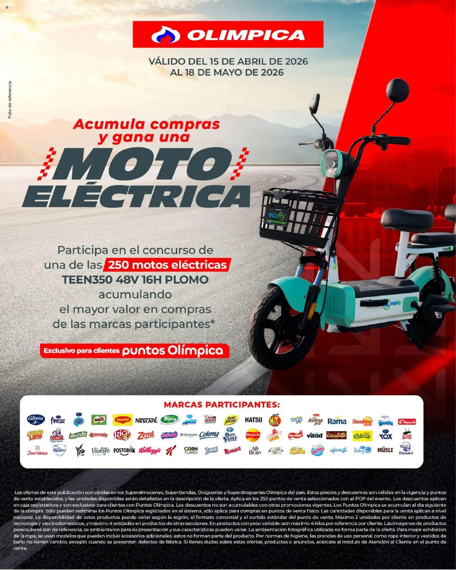  Vista previa del prospecto Olímpica Evento moto eléctrica del almacen Olímpica válida del 15/04/2026 al 18/05/2026