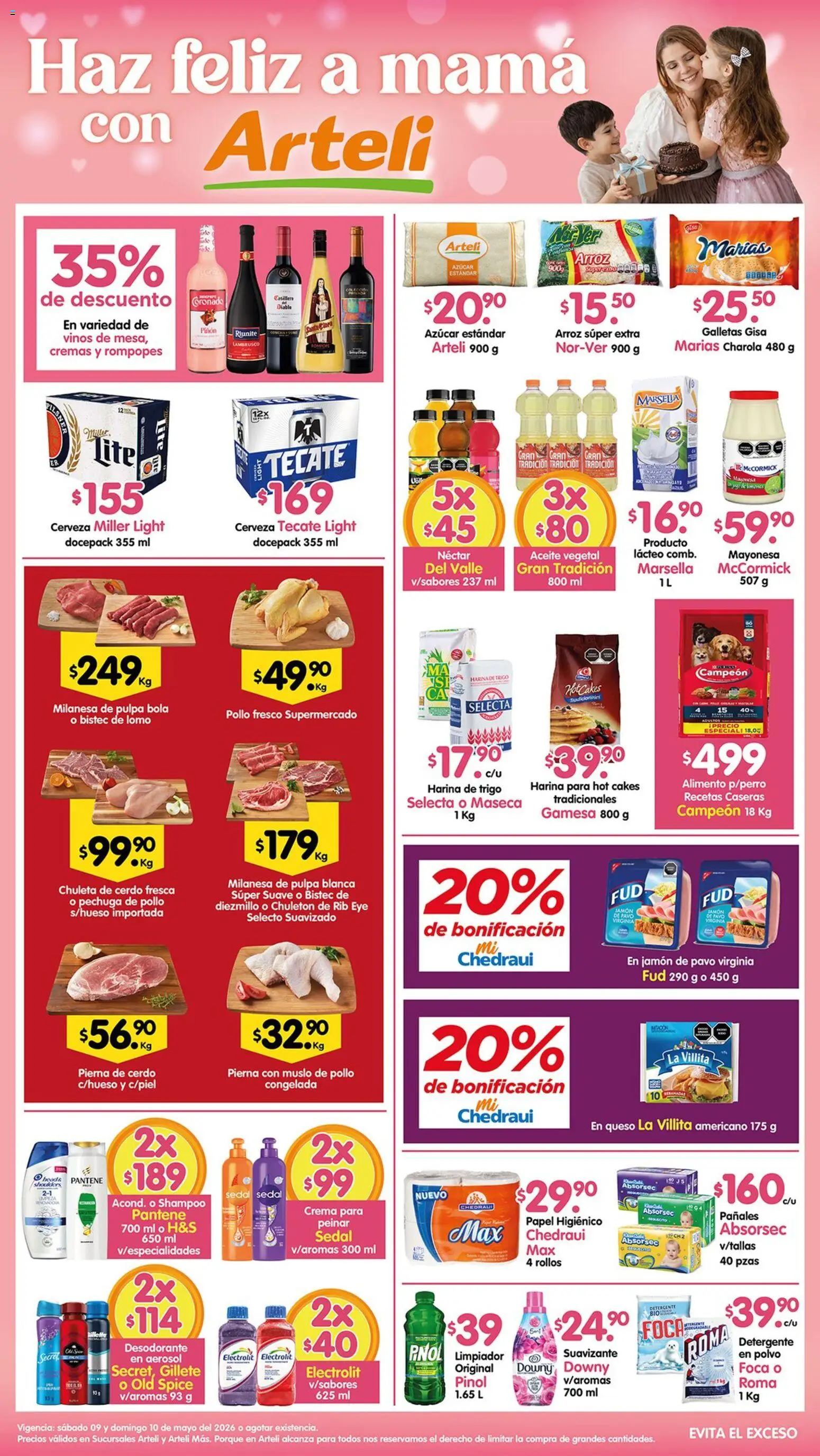 Vista previa las ofertas de la tienda Arteli - Arteli folleto Tuxpan desde el 09/05/2026 - Galletas, Azúcar, Pavo, Cerdo, Bistec, Detergente, Aceite vegetal, Chuleta de cerdo
