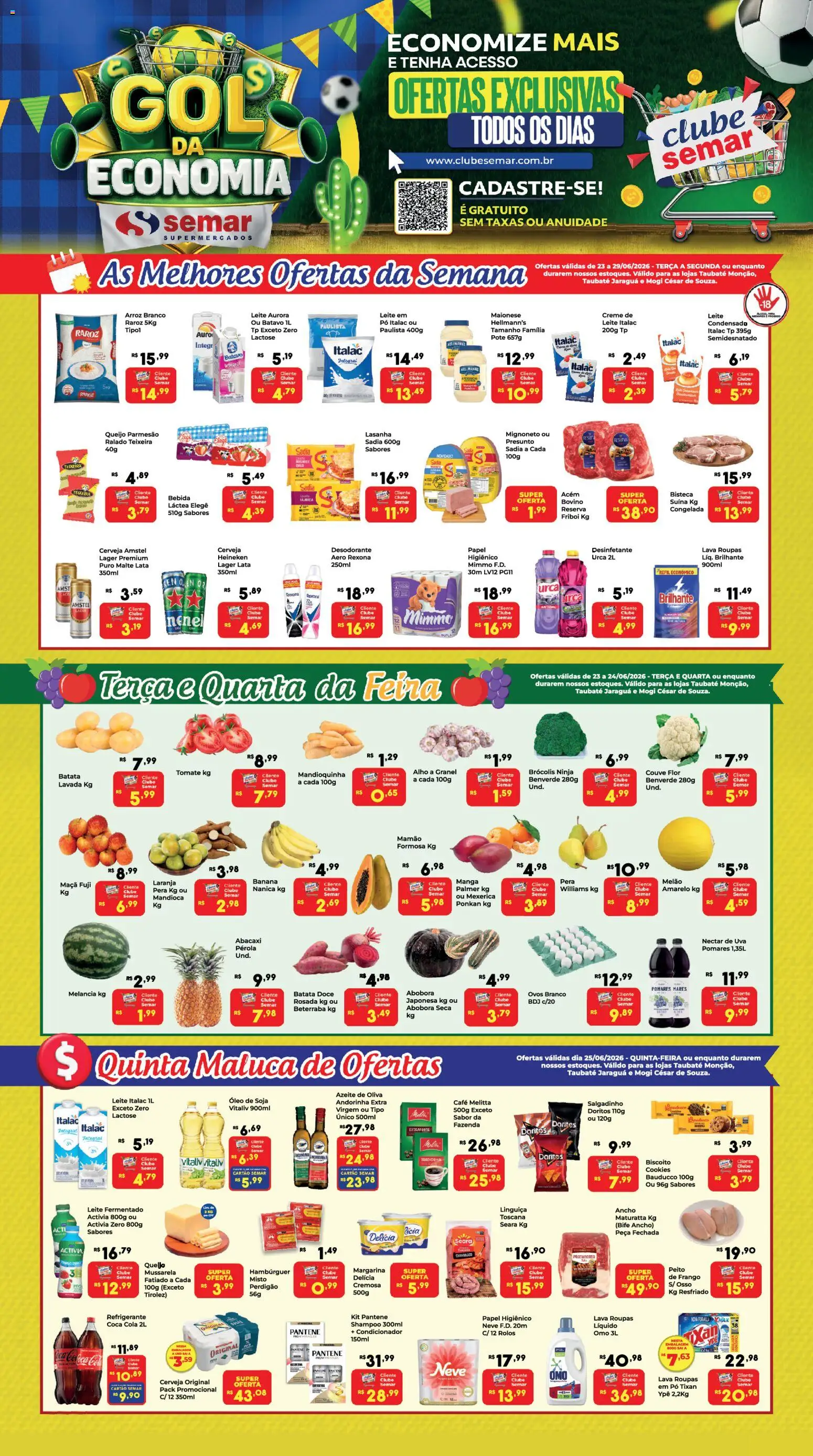 Pré-Visualização do folheto "Semar Supermercado - Ofertas da semana" da loja Semar Supermercado válido a partir de 23/06/2026