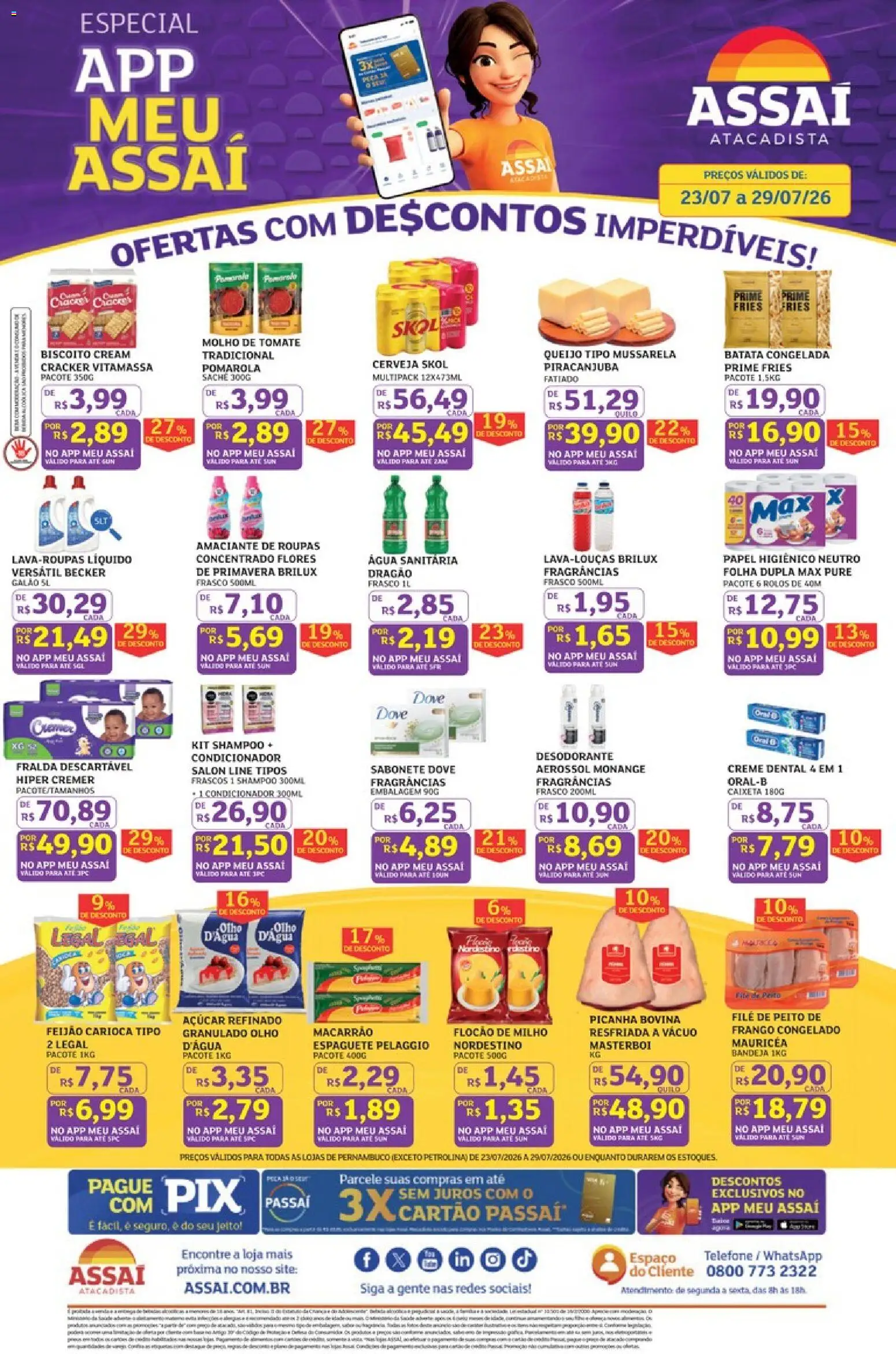 Pré-Visualização do folheto "Assaí Atacadista ofertas - PE" da loja Assaí Atacadista válido a partir de 23/07/2026