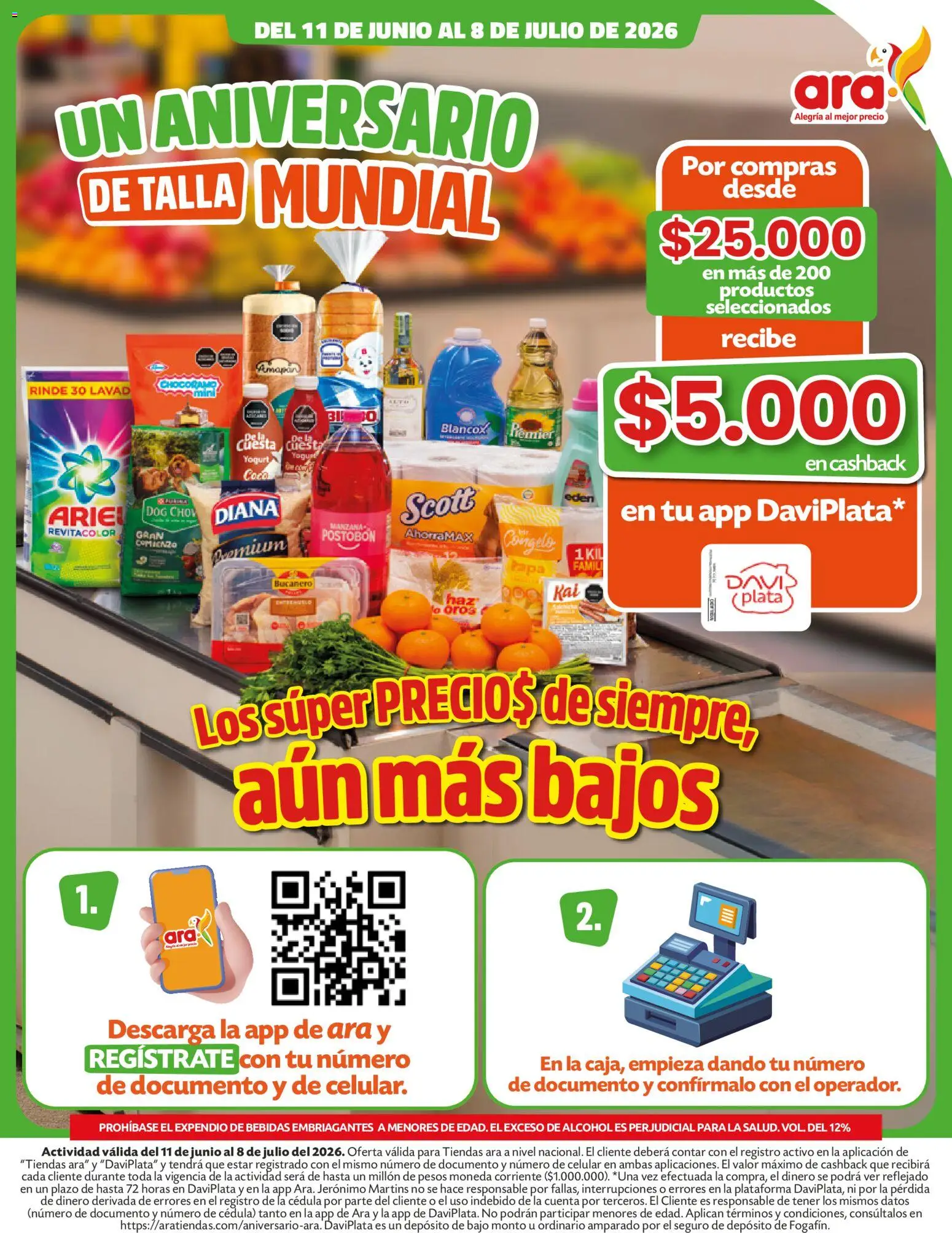  Vista previa del prospecto Ara catálogo un aniversario de talla mundial del almacen Ara válida del 11/06/2026 al 08/07/2026