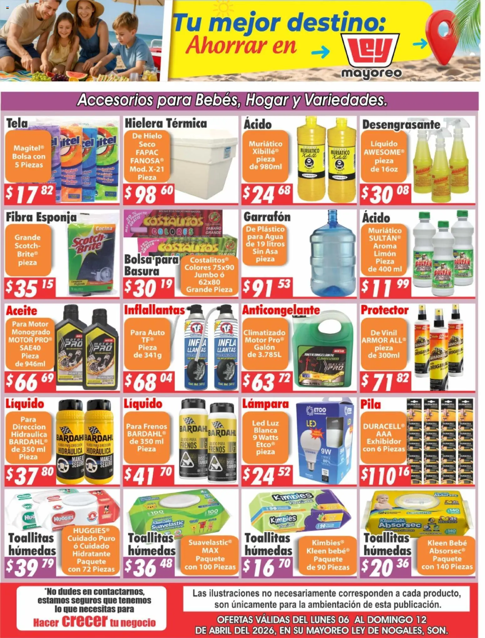 Vista previa las ofertas de la tienda Casa Ley - Casa Ley folleto Nogales desde el 06/04/2026 - Agua, Cocina, Bolsa, Hielera, Esponja, Hielo, Pila, Desengrasante