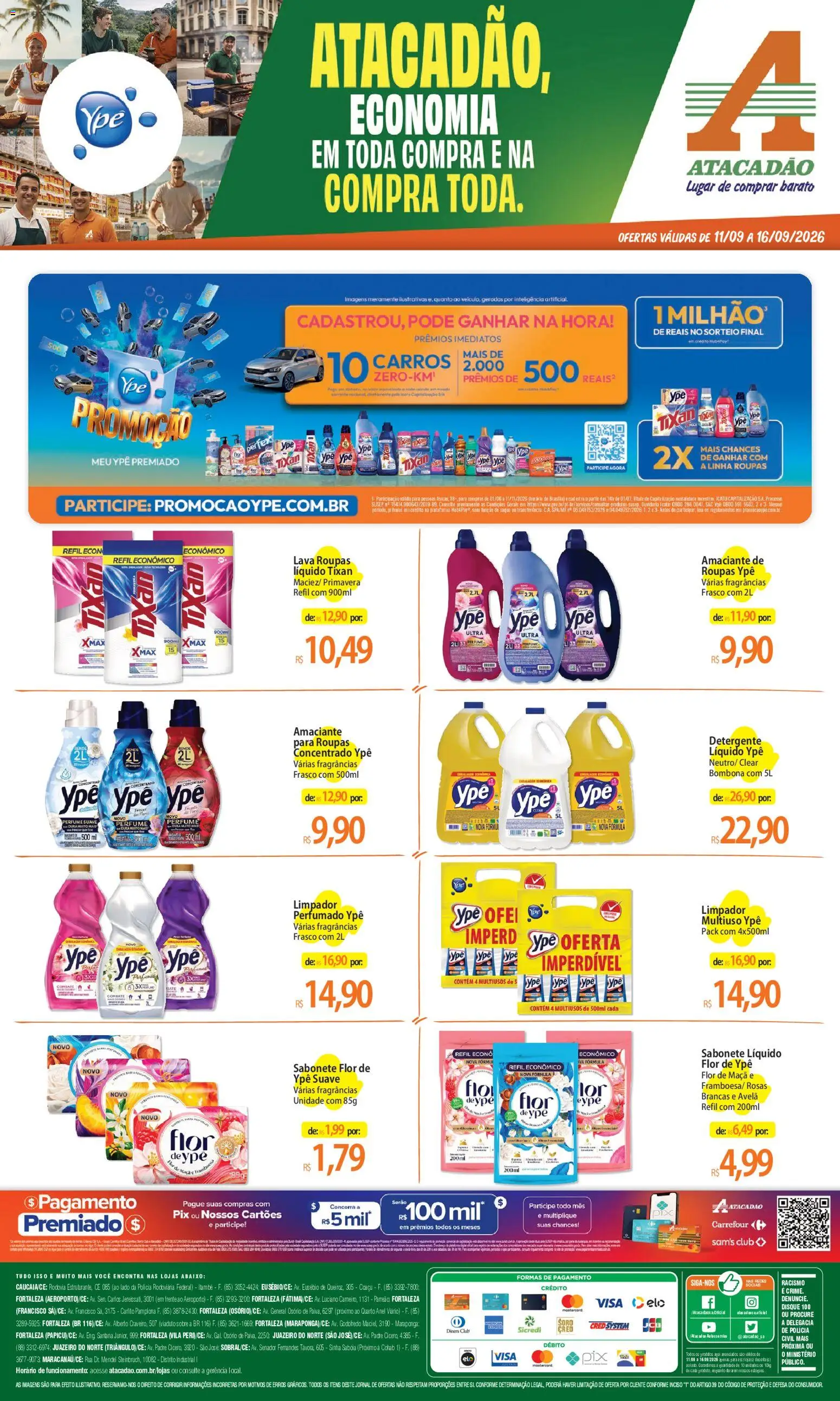 Pré-Visualização do folheto "Atacadão ofertas - CE" da loja Atacadão válido a partir de 11/09/2026 - Perfume, Perfumes, Tv, Roupas, Sabonete, Sabonete líquido, Detergente, Avelã