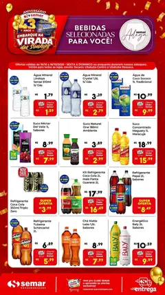 Pré-Visualização do folheto "Semar Supermercado ofertas Bebidas" da loja Semar Supermercado válido a partir de 16/10/2026