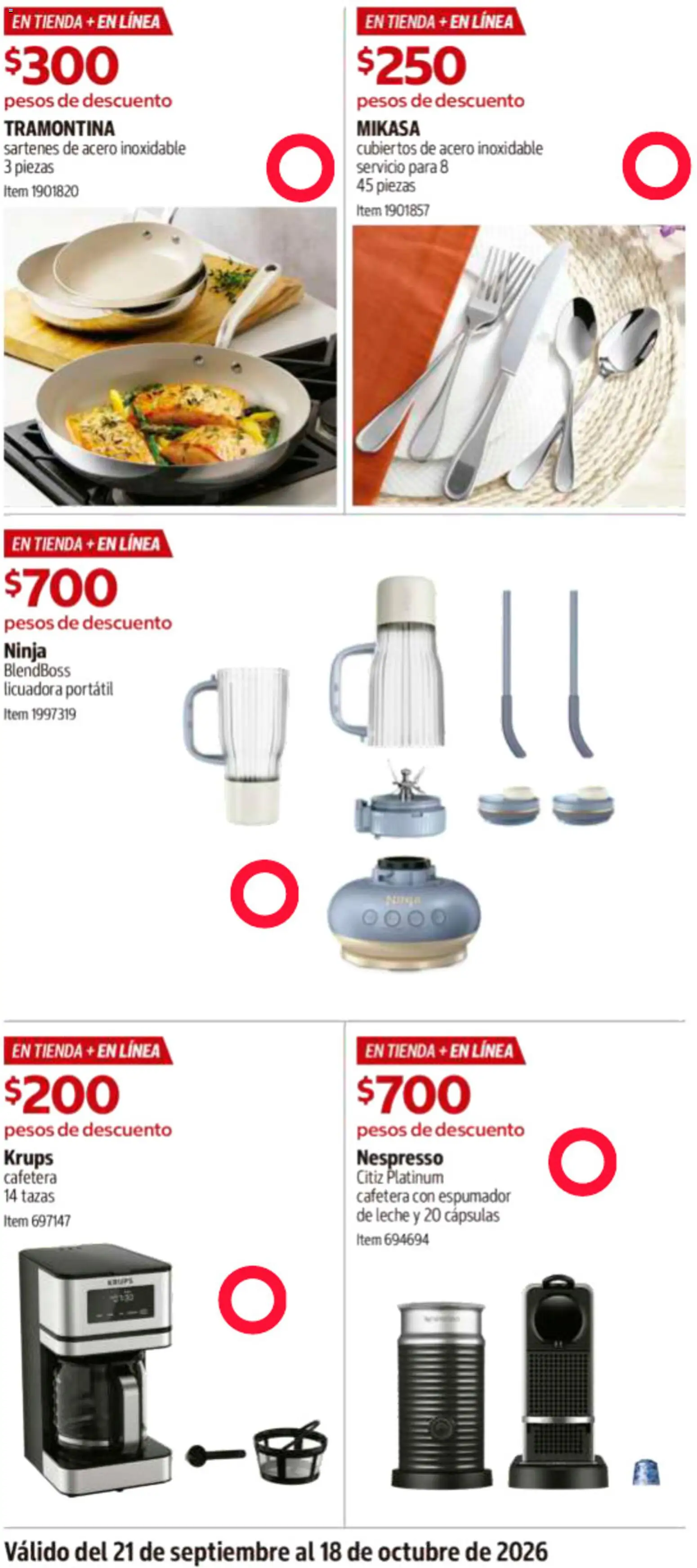 Vista previa las ofertas de la tienda Costco - Costco catálogo desde el 21/09/2026 - Pan, Licuadora, Cafetera, Leche, Cápsulas, Espumador de leche