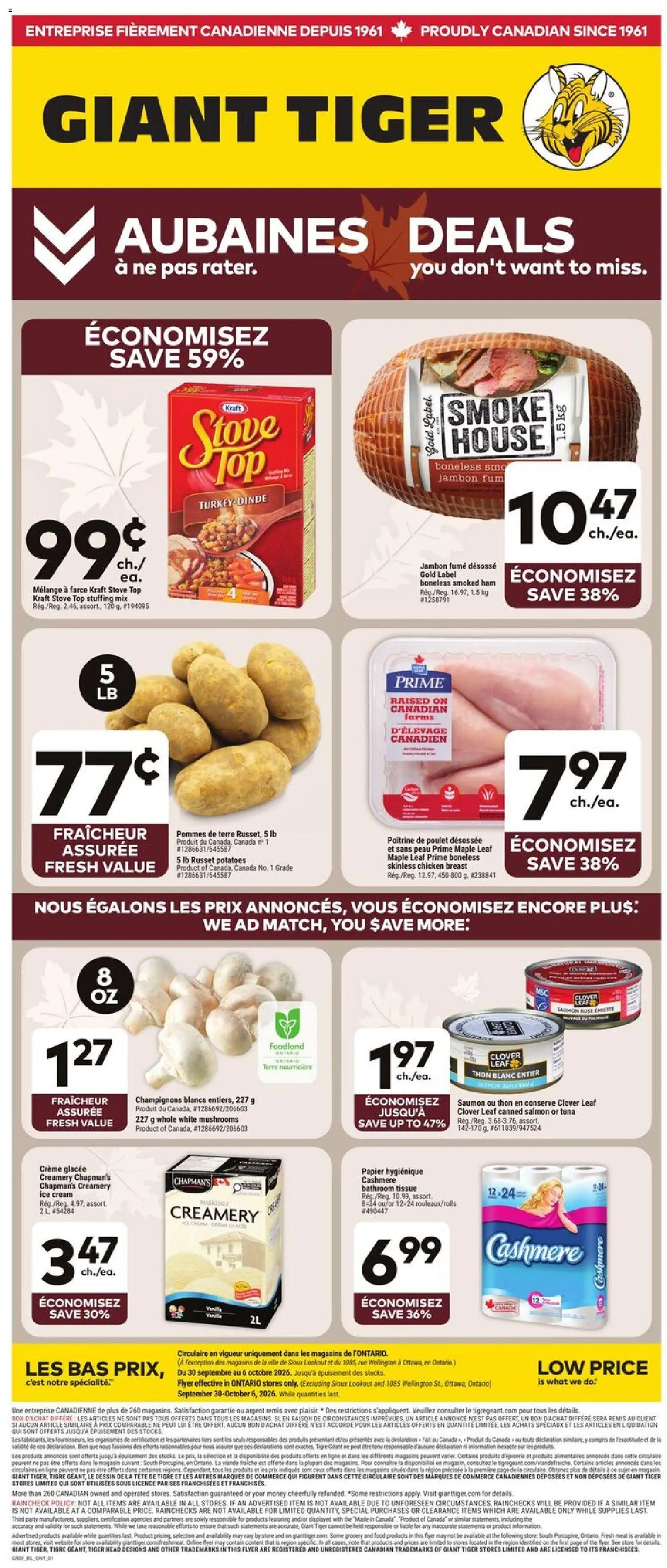 Preview of leaflet Circulaire from shop Giant Tiger is valid from Sep 30, 2026