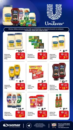 Pré-Visualização do folheto "Semar Supermercado ofertas Unilever" da loja Semar Supermercado válido a partir de 11/08/2026