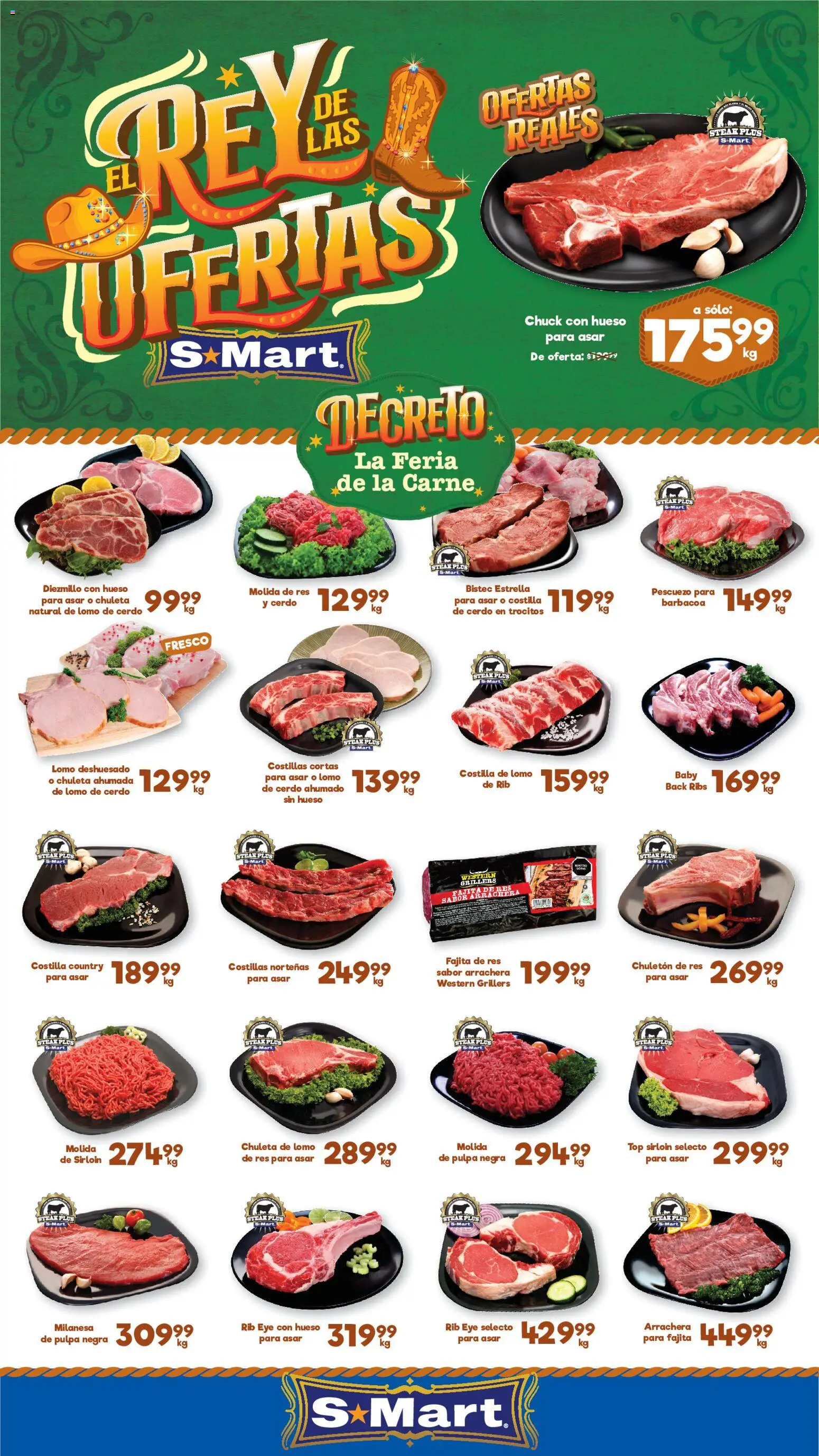 Vista previa las ofertas de la tienda S-Mart - S-Mart folleto Ofertas de feria Chihuahua desde el 12/06/2026 - Short, Top, Bistec, Lomo de cerdo, Chuleta ahumada, Res, Chuleta, Steak