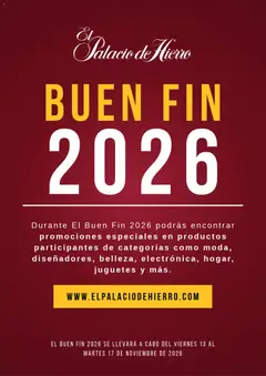 Vista previa las ofertas de la tienda Palacio De Hierro - Palacio De Hierro Buen Fin aviso desde el 08/10/2026 