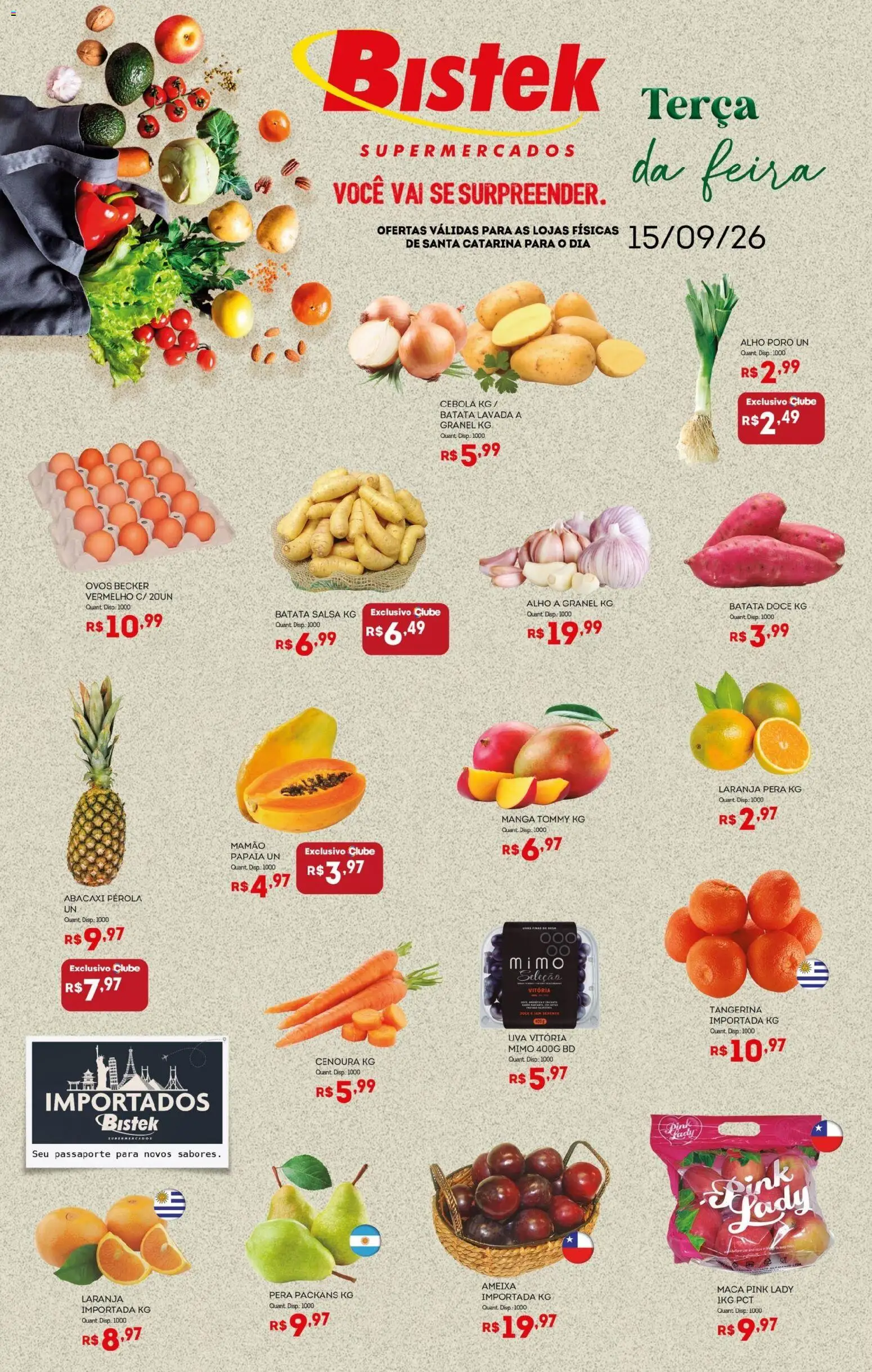 Pré-Visualização do folheto "Bistek Supermercados ofertas Hortifruti" da loja Bistek Supermercados válido a partir de 15/09/2026