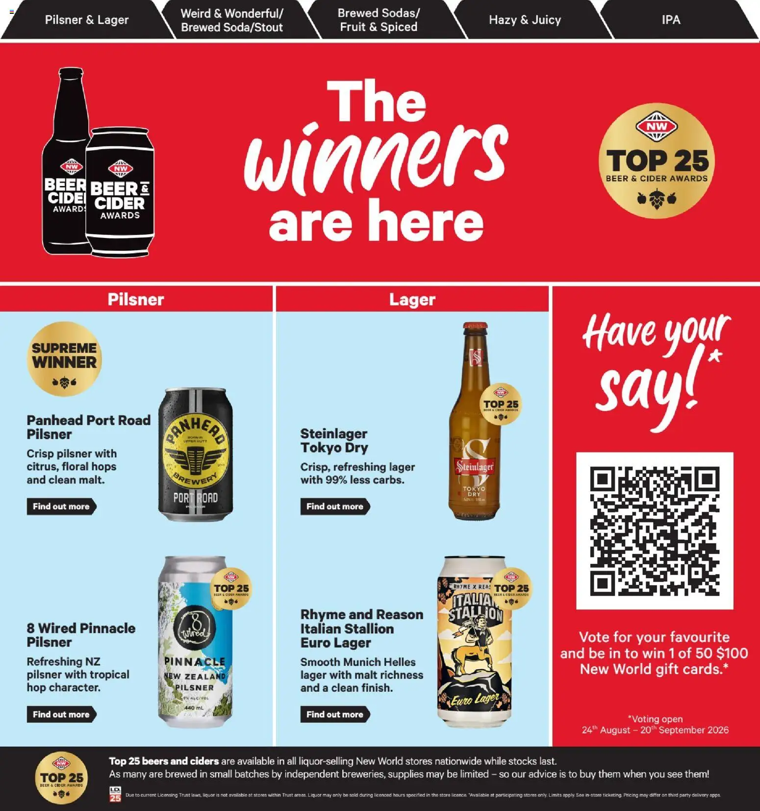 Preview of catalogue New World Beer and Cider Awards 2026 from shop New World valid 24 Aug 2026