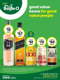 Preview of catalogue Good Value Booze, For Good Value People 22/06 from shop The Bottle-O valid 21/06/2026