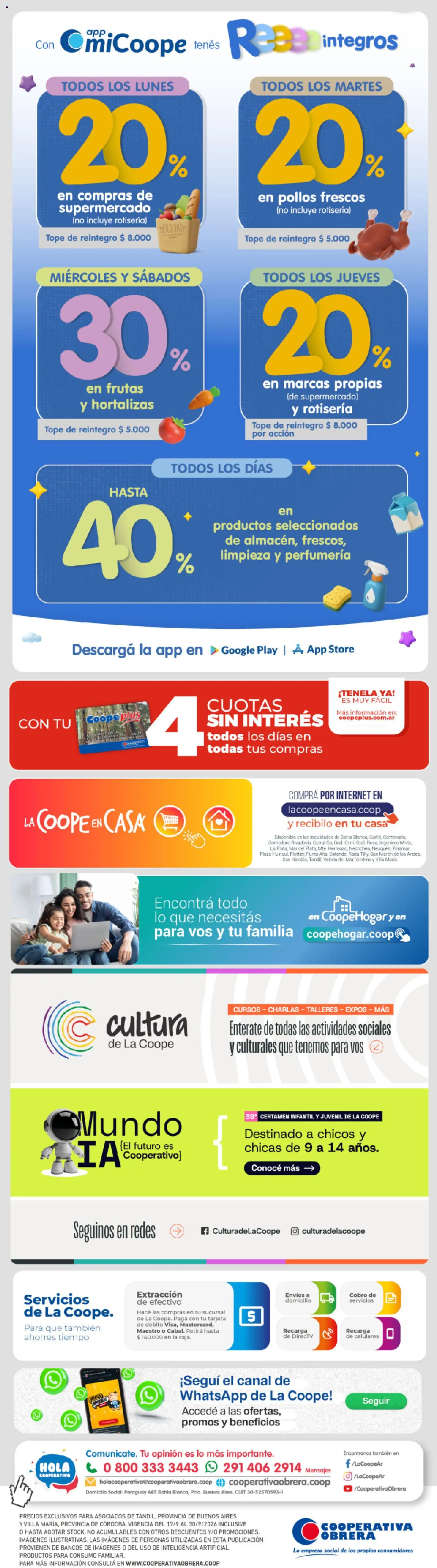 Vista previa del folleto de la tienda Cooperativa Obrera válido desde el 17/09/2026 