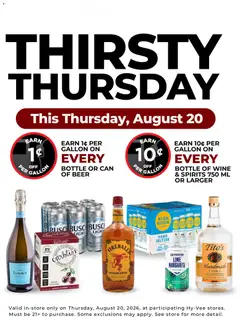 Ad Preview of HyVee HyVee Thirsty Thursday from 08/17/2026