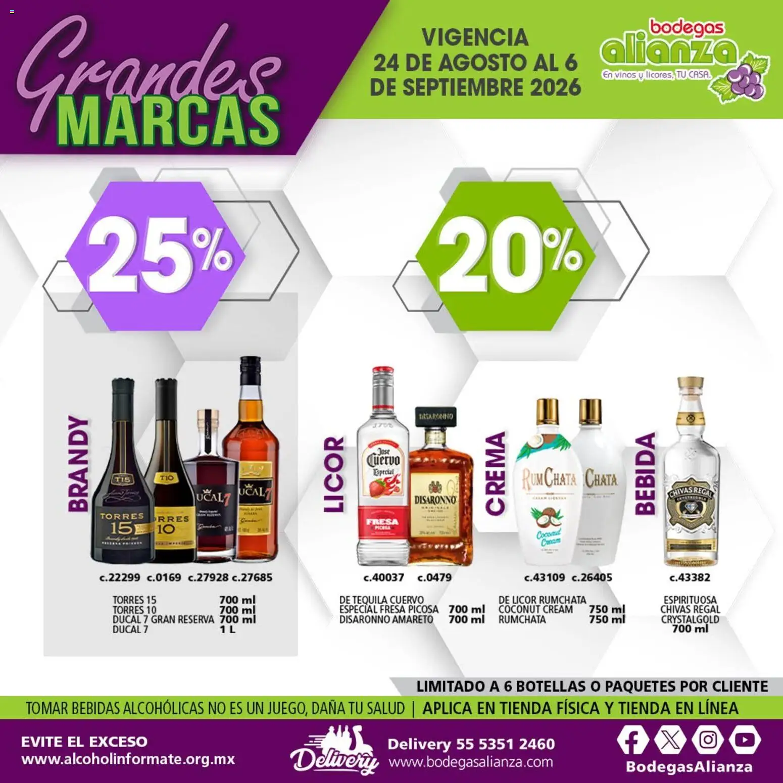 Vista previa las ofertas de la tienda Bodegas Alianza - Bodegas Alianza catálogo Grandes Marcas desde el 24/08/2026 