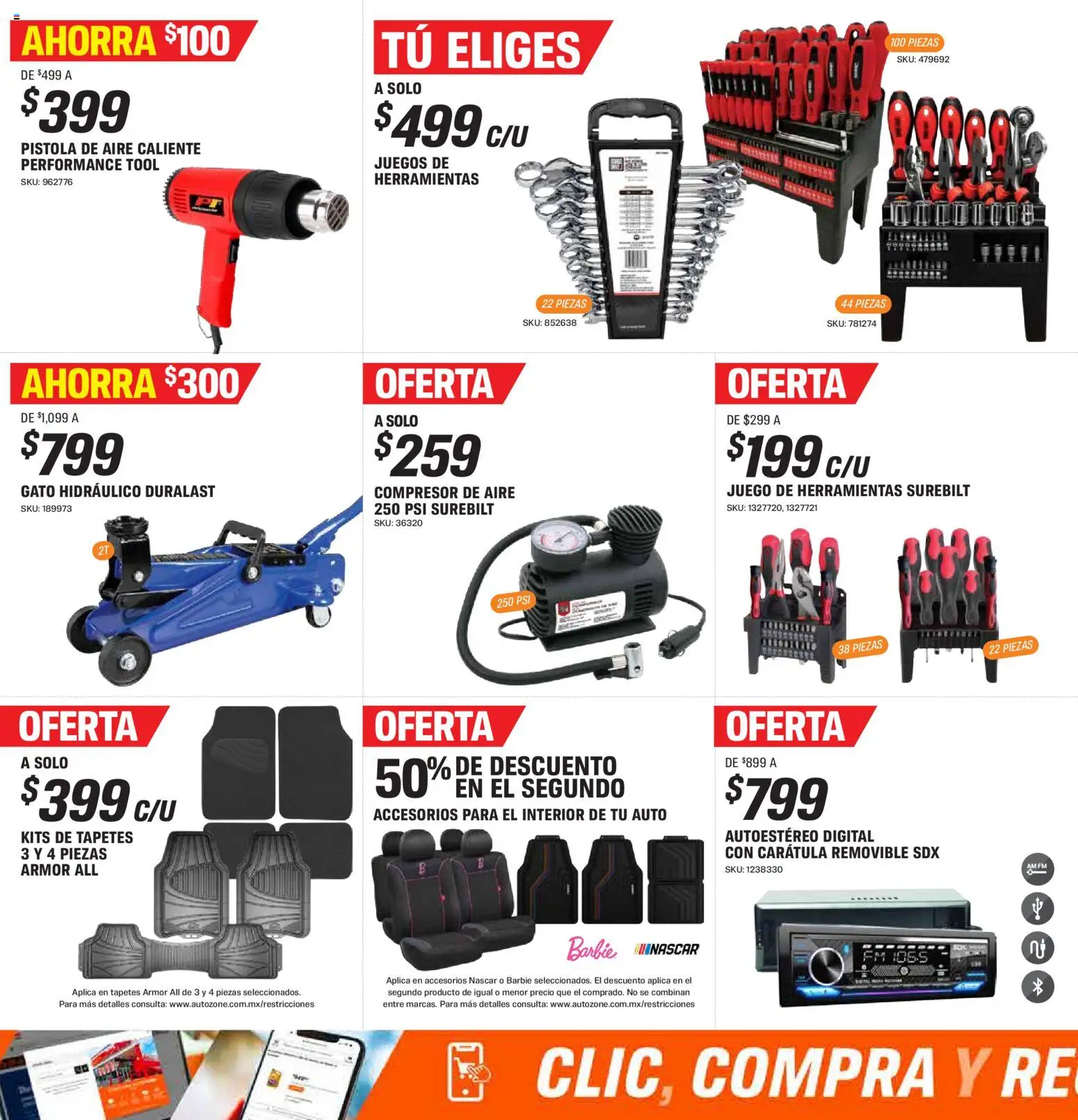 Vista previa las ofertas de la tienda AutoZone - Catálogo desde el 15/02/2026 - Juego, Herramientas, Compresor de aire