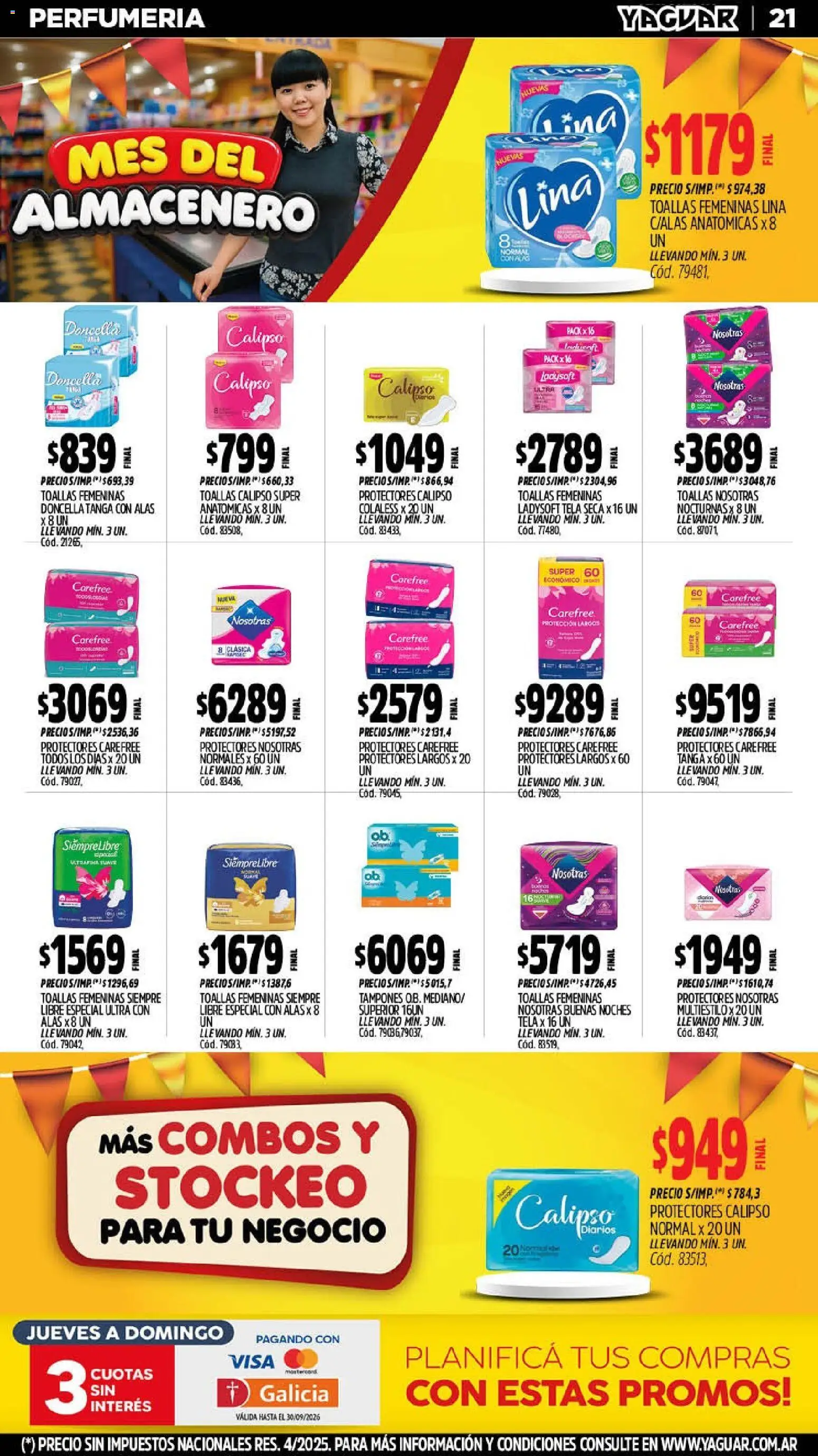 Vista previa del folleto de la tienda Yaguar válido desde el 14/09/2026 - Diarios, Toallas, Tampones