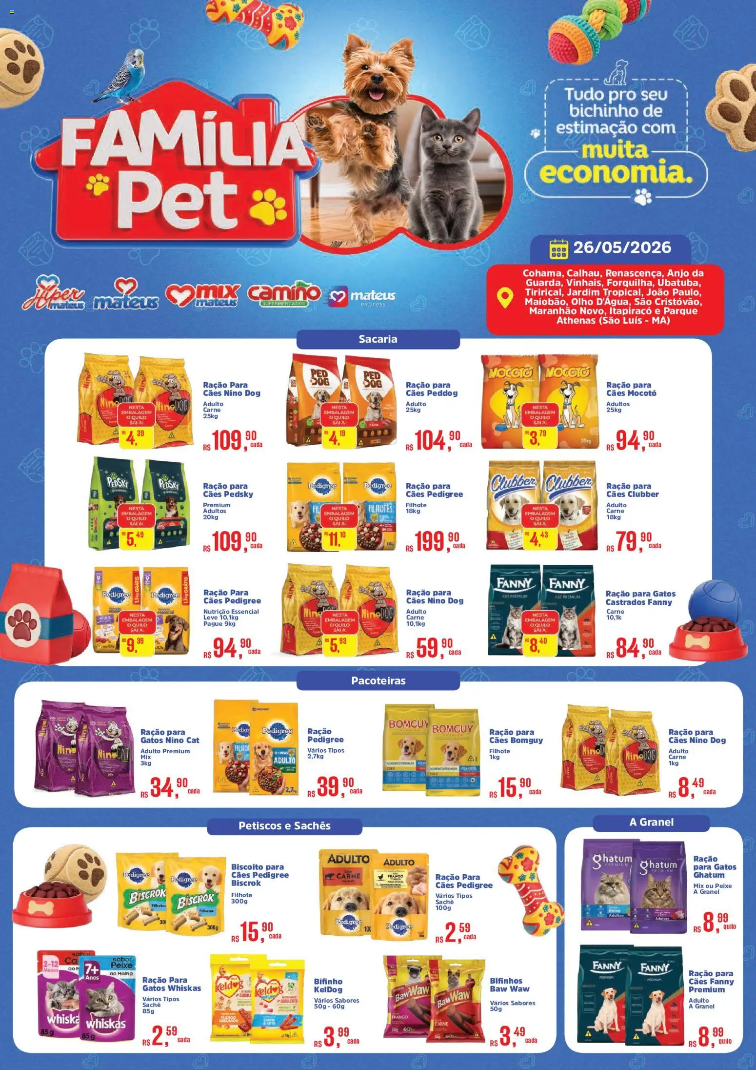 Pré-Visualização do folheto "Mateus ofertas Família Pet" da loja Mateus válido a partir de 26/05/2026