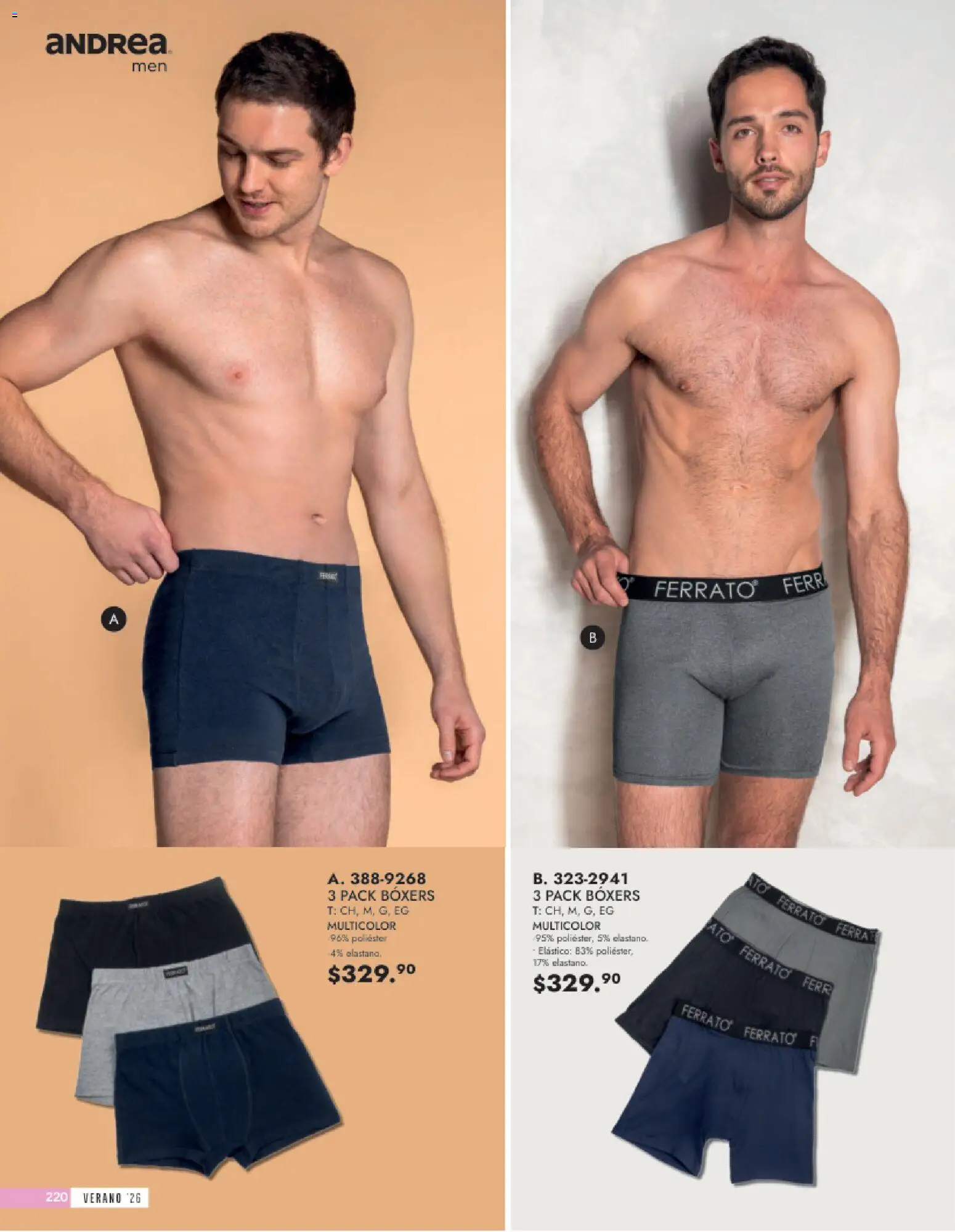Vista previa las ofertas de la tienda Andrea - Andrea catálogo Vestir Caballero desde el 24/05/2026 - Boxers