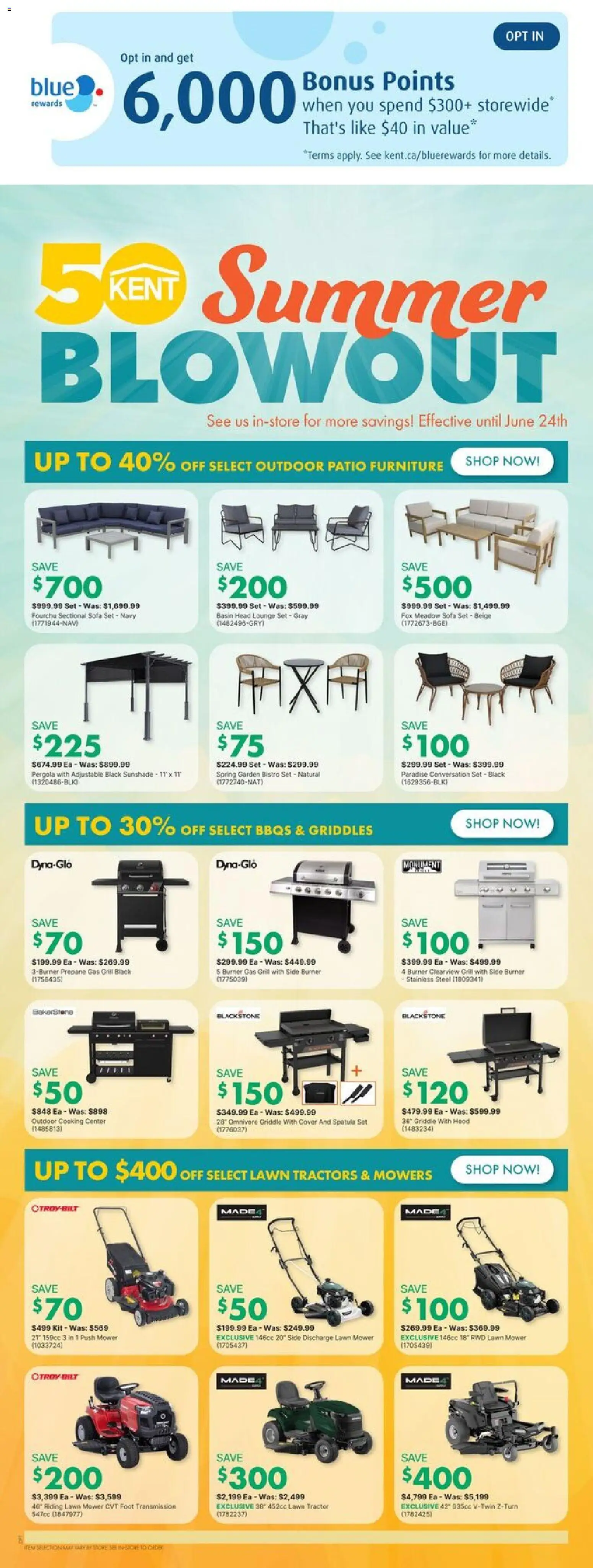Preview of leaflet Kent Summer blowout flyer - NL from shop Kent is valid from Jun 18, 2026 - Sofa, Grill, Meadow, Sofa set, Mower, Gas grill