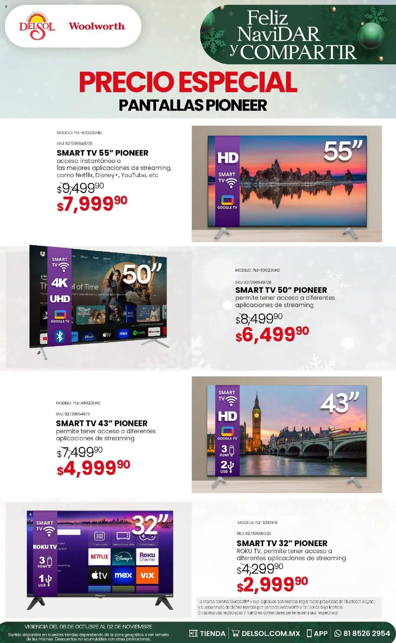Vista previa las ofertas de la tienda Del Sol y Woolworth - Del Sol y Woolworth - Feliz NaviDar y Compartir desde el 08/10/2026 