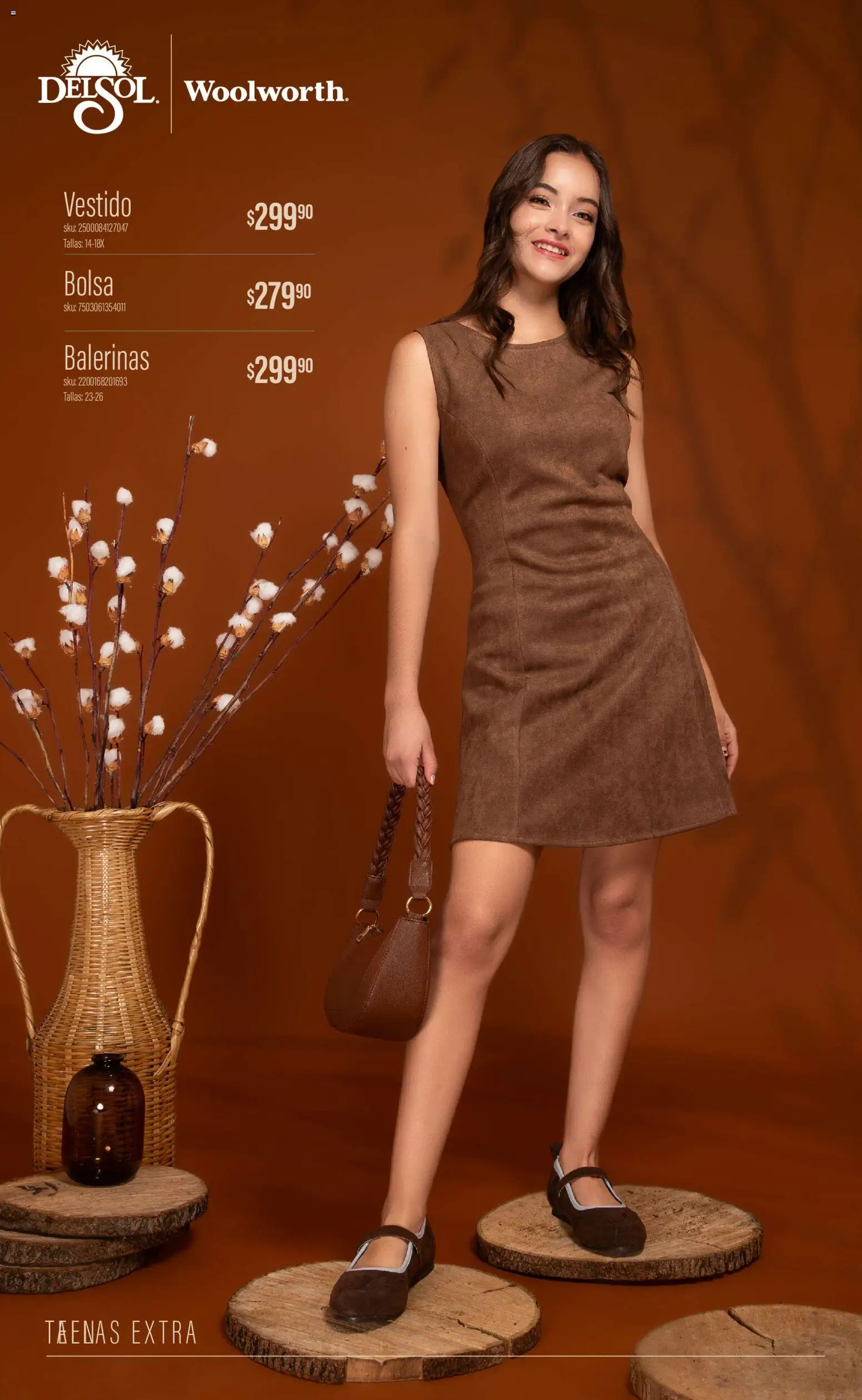 Vista previa las ofertas de la tienda Del Sol y Woolworth - Del Sol y Woolworth catálogo Luce el Otoño en Tiendas desde el 01/10/2026 - Vestido, Bolsa