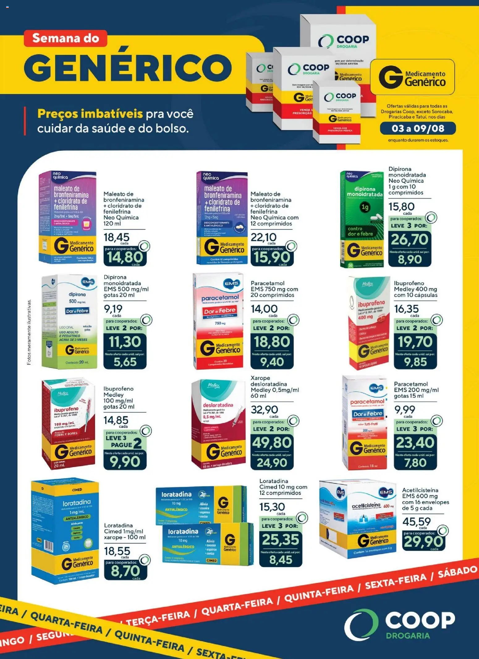 Pré-Visualização do folheto "Coop ofertas Genéricos" da loja Coop válido a partir de 03/08/2026
