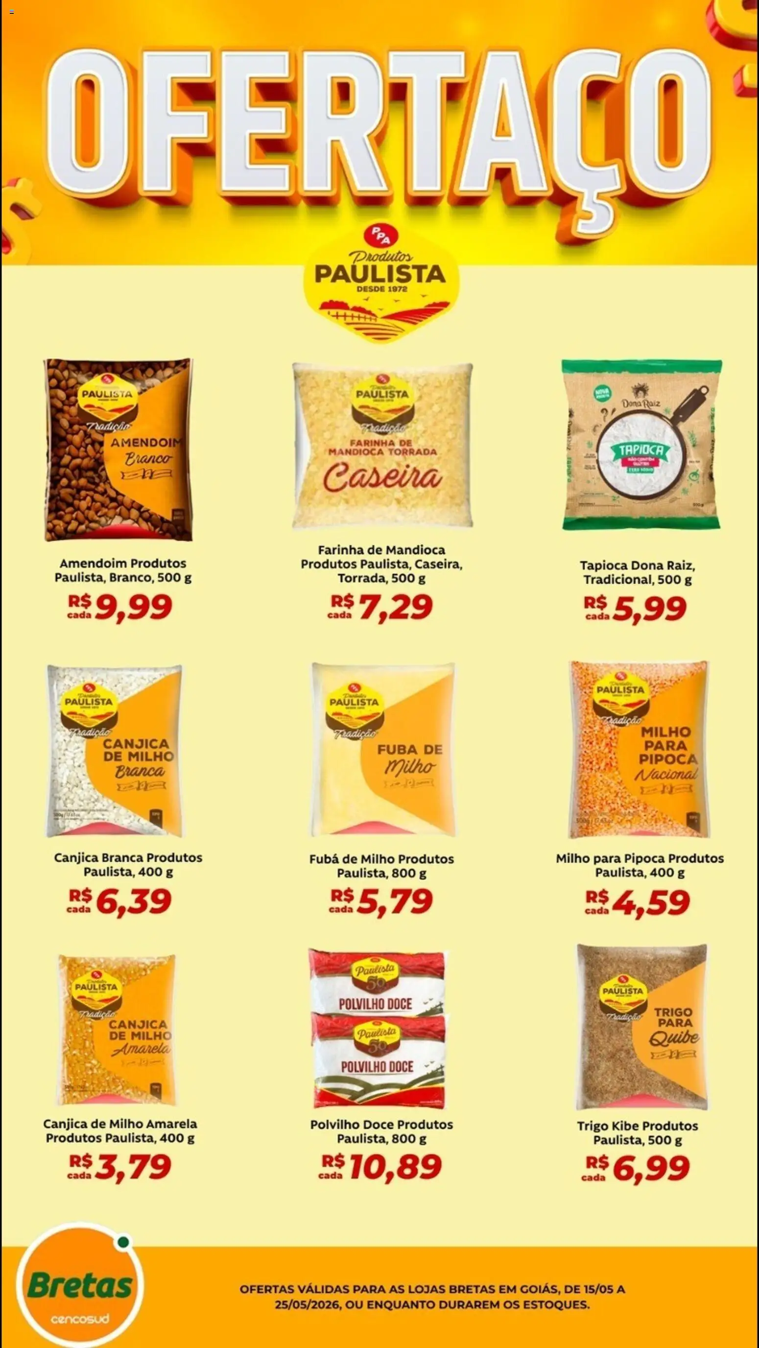 Pré-Visualização do folheto "Bretas ofertas Paulista" da loja Bretas válido a partir de 15/05/2026