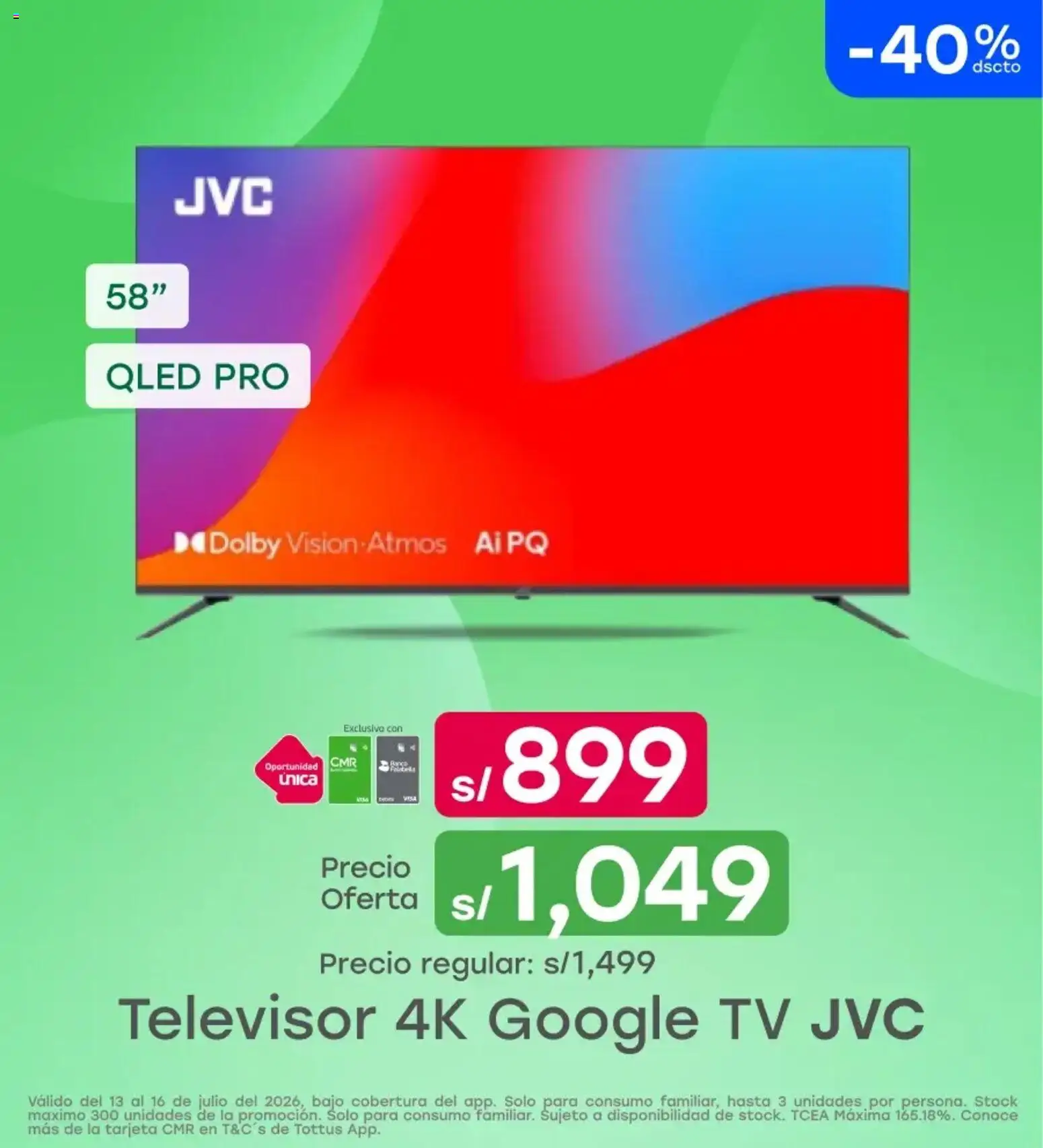 Vista previa de Tottus Cyber Wow de la tienda Tottus válido desde 13/07/2026 - Televisor, Bajo