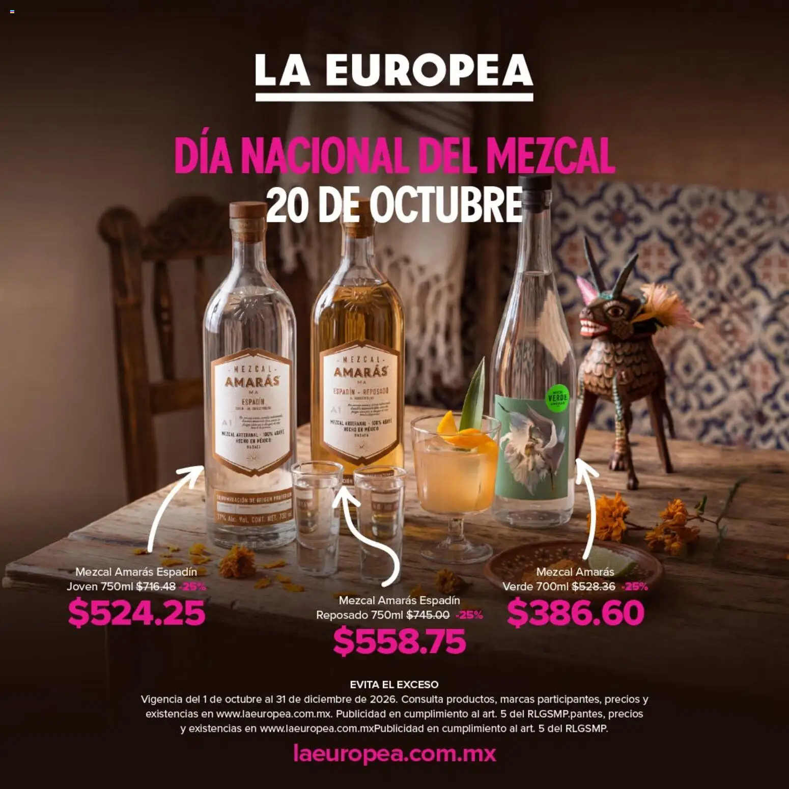 Vista previa las ofertas de la tienda La Europea - La Europea catálogo Día Nacional del Mezcal desde el 01/10/2026 