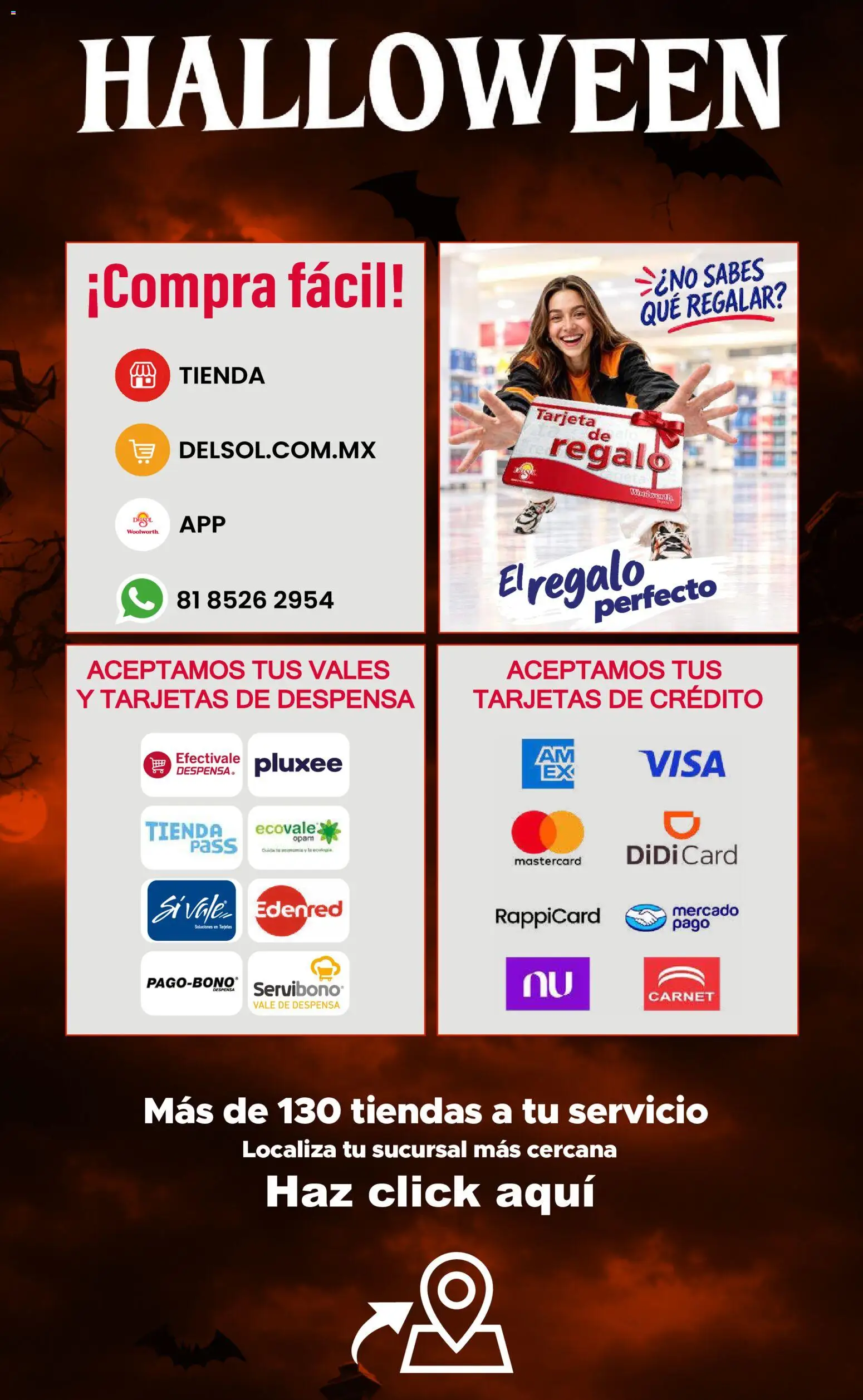 Vista previa las ofertas de la tienda Del Sol y Woolworth - Del Sol y Woolworth catálogo Halloween desde el 22/10/2026 