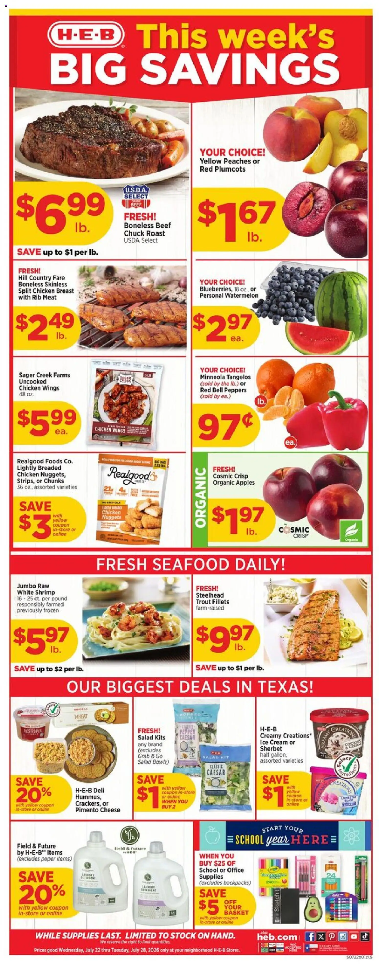H-E-B Weekly Ad from 07/22/2026 >> Flyer