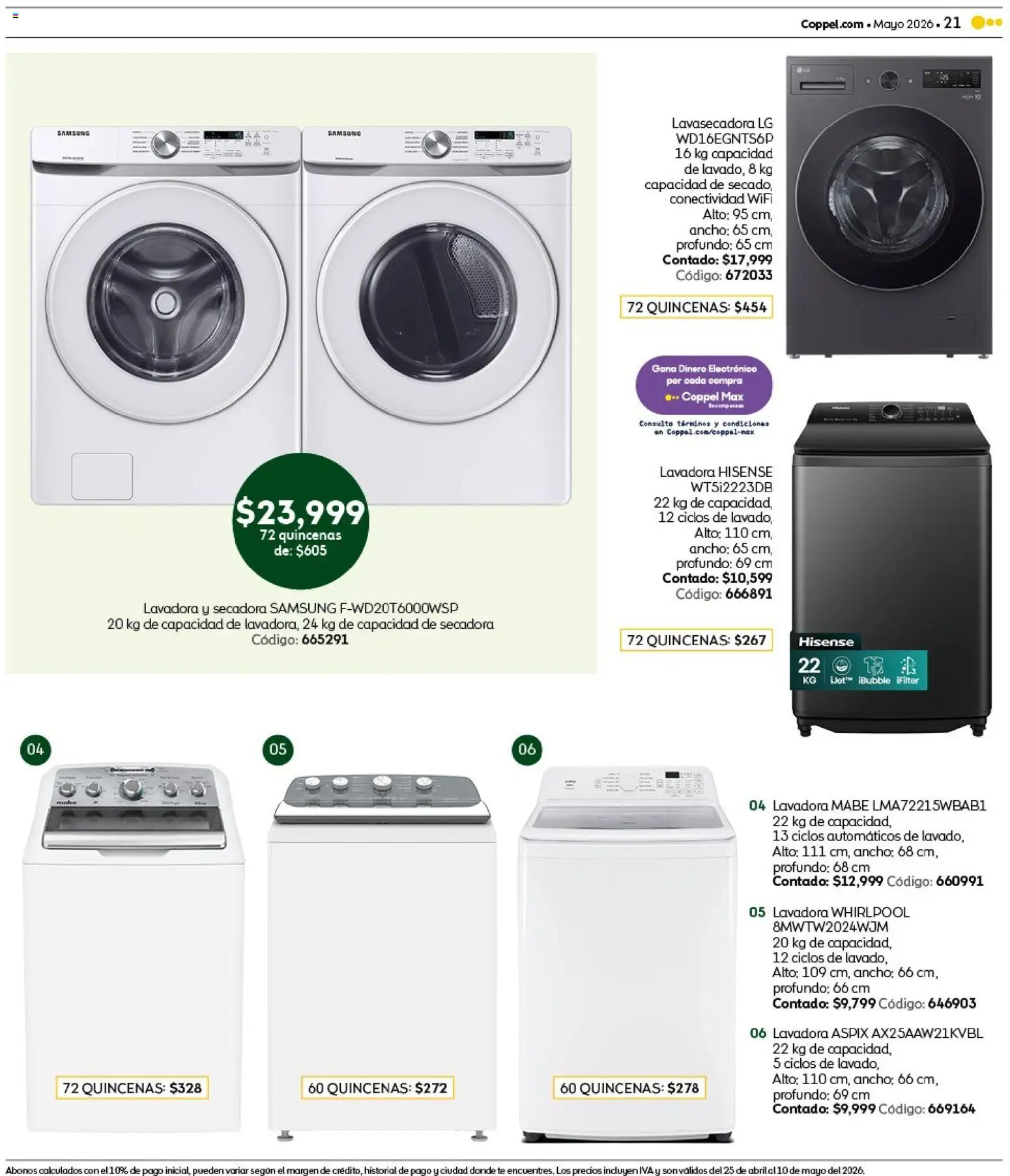 Vista previa las ofertas de la tienda Coppel - Coppel catálogo Claro que la vas a querer desde el 25/04/2026 - Lavadora, Secadora