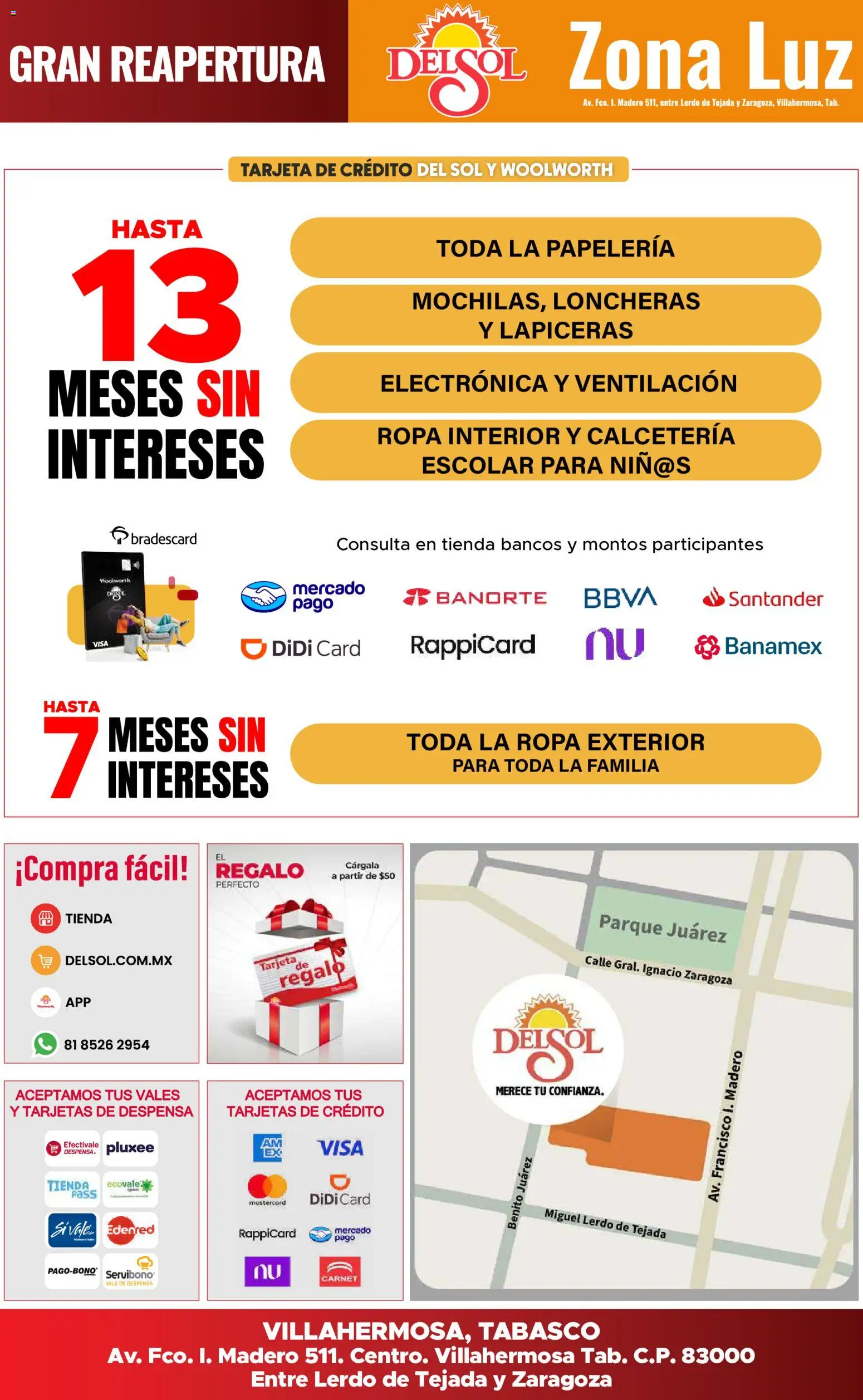 Vista previa las ofertas de la tienda Del Sol y Woolworth - Del Sol y Woolworth catálogo 4 Días de Grandes Promociones desde el 14/08/2026 