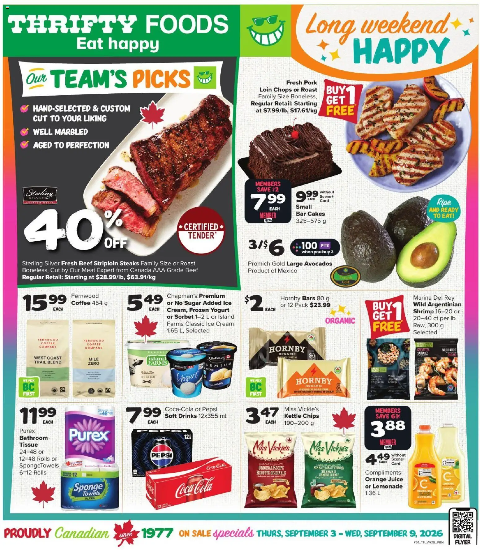 Preview of leaflet Thrifty Foods weekly flyer / circulaire from shop Thrifty Foods is valid from Sep 03, 2026