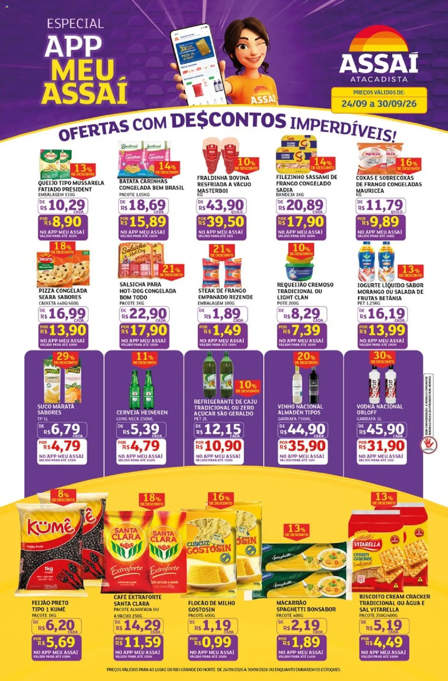 Pré-Visualização do folheto "Assaí Atacadista ofertas - RN" da loja Assaí Atacadista válido a partir de 24/09/2026