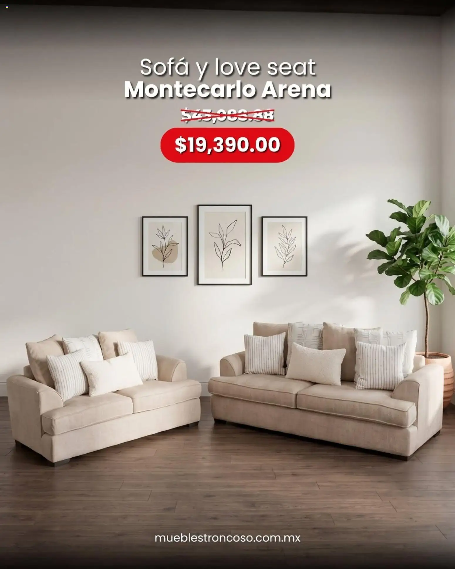 Vista previa las ofertas de la tienda Muebles Troncoso - Muebles Troncoso catálogo desde el 17/09/2026 - Sofá